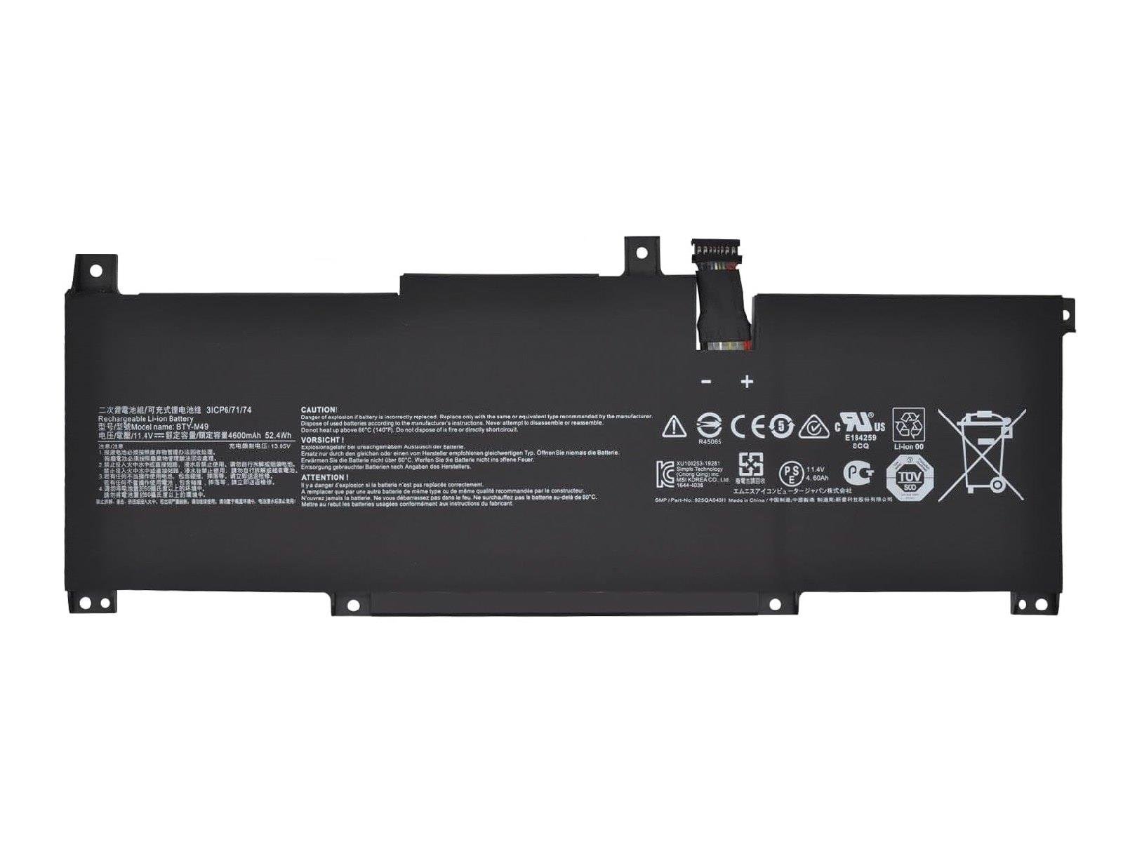 RETRO MSI BTY-M49 Notebook Bataryası - Ver.1 - Siyah Soket