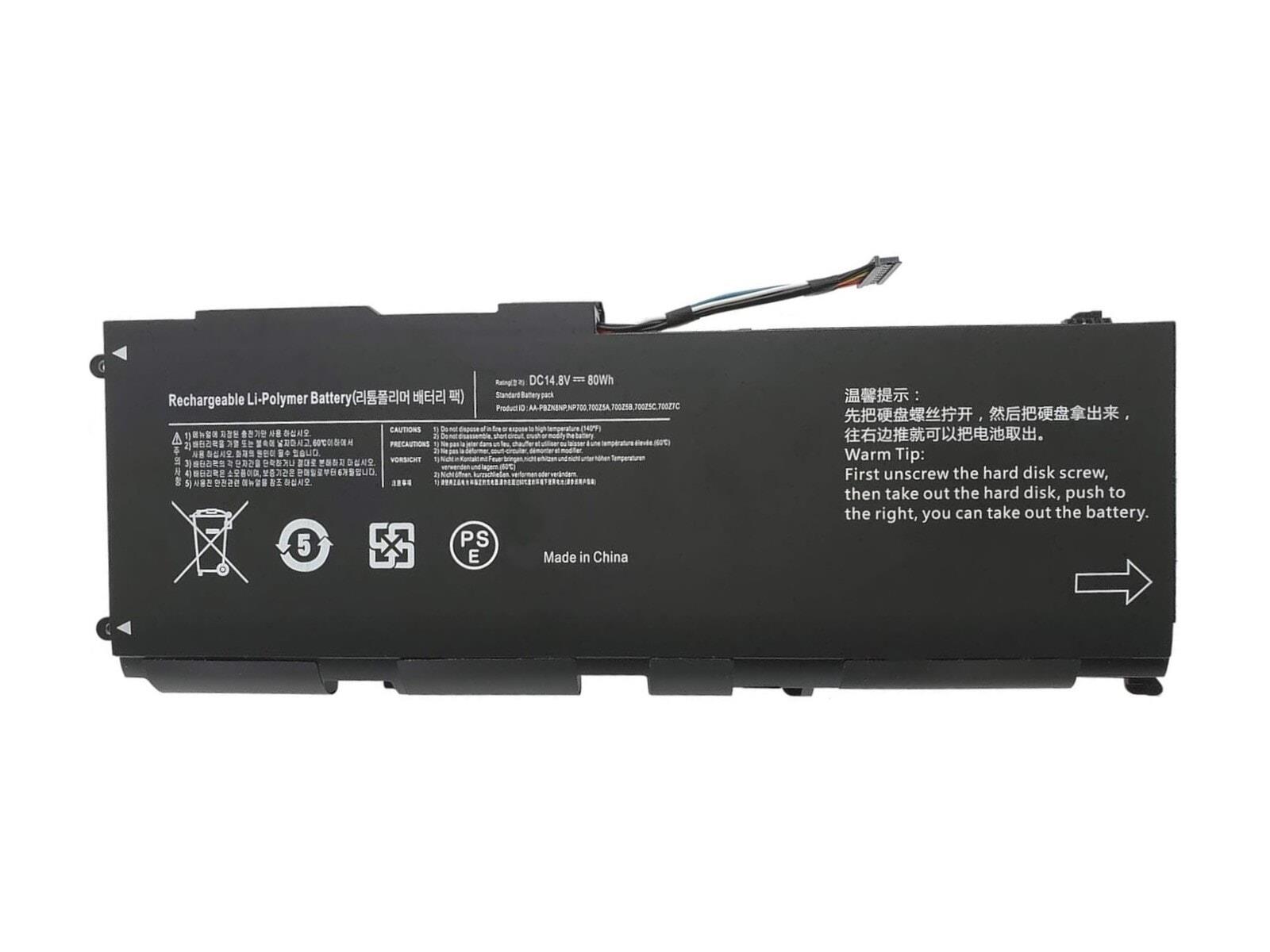 RETRO Samsung NP700Z5C, AA-PBZN8NP Notebook Bataryası