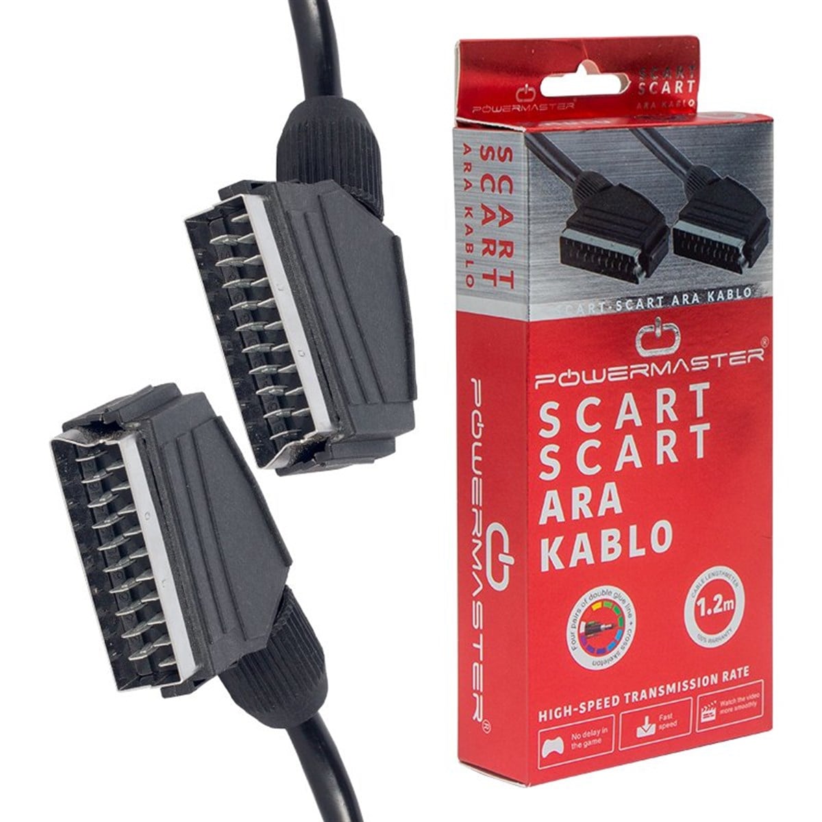 SCART SCART KABLO STANDART 1.2 METRE 7 MM KUTULU POWERMASTER