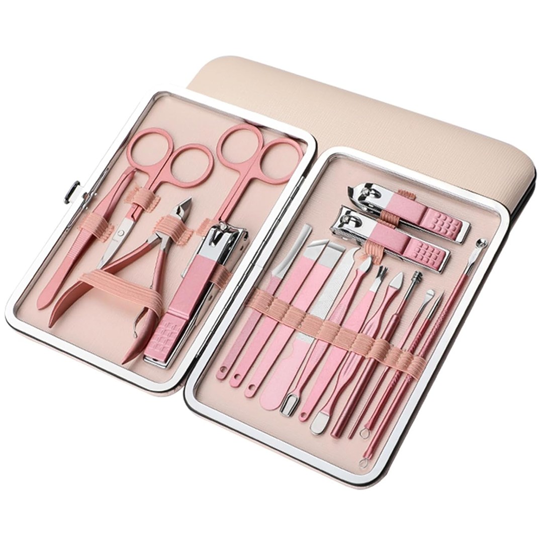 SUNUP SN-27097 PASLANMAZ ÇELİK 18IN1 PROFESYONEL MANİKÜR TIRNAK BAKIM SETİ