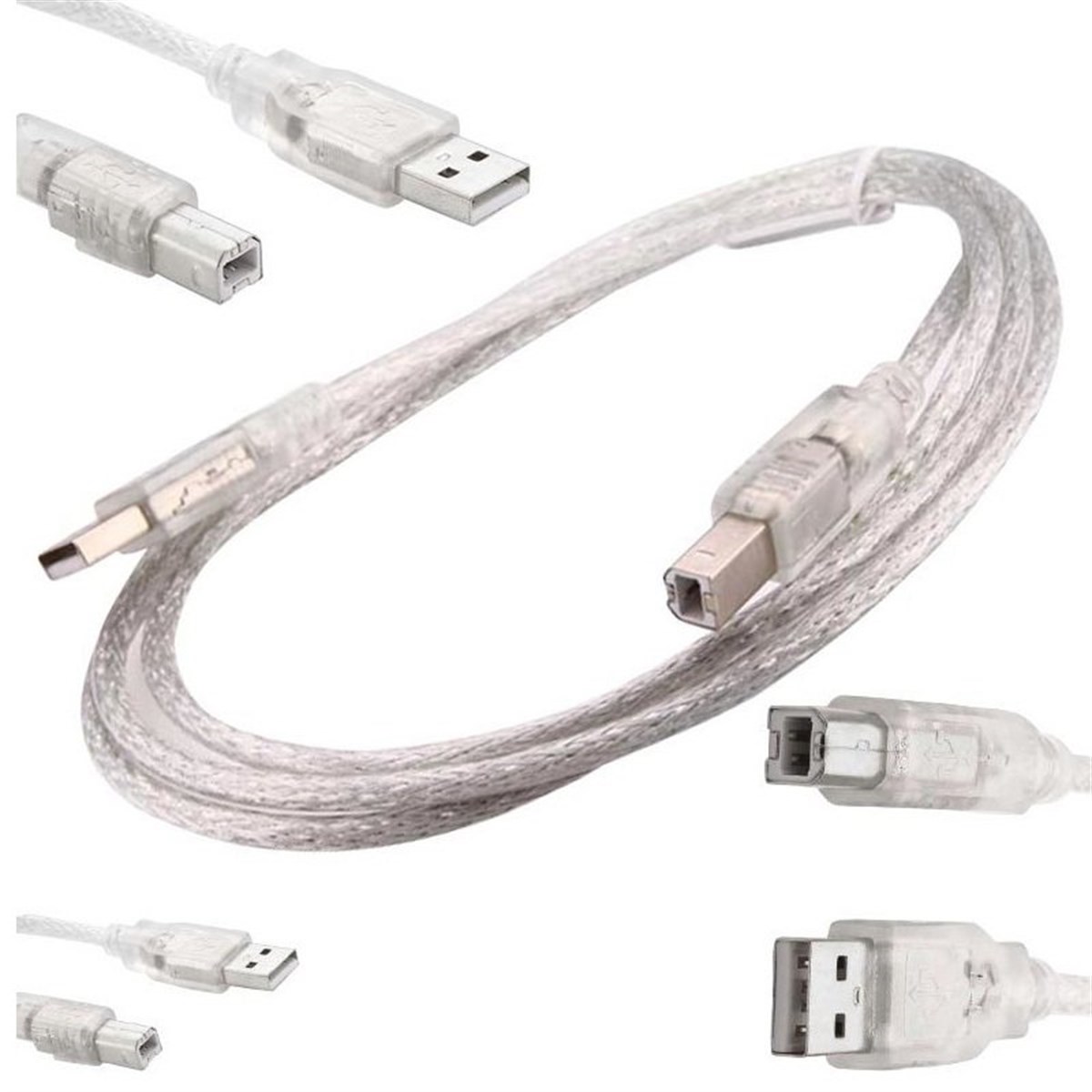 USB YAZICI KABLOSU 1,5 METRE 2.0V ŞEFFAF POWERMASTER