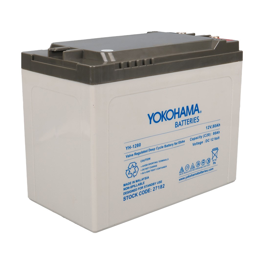 YOKOHAMA YH-12.80 12 VOLT - 80 AMPER ELEKTRİKLİ BİSİKLET AKÜSÜ (223 X 123 X 175 MM)