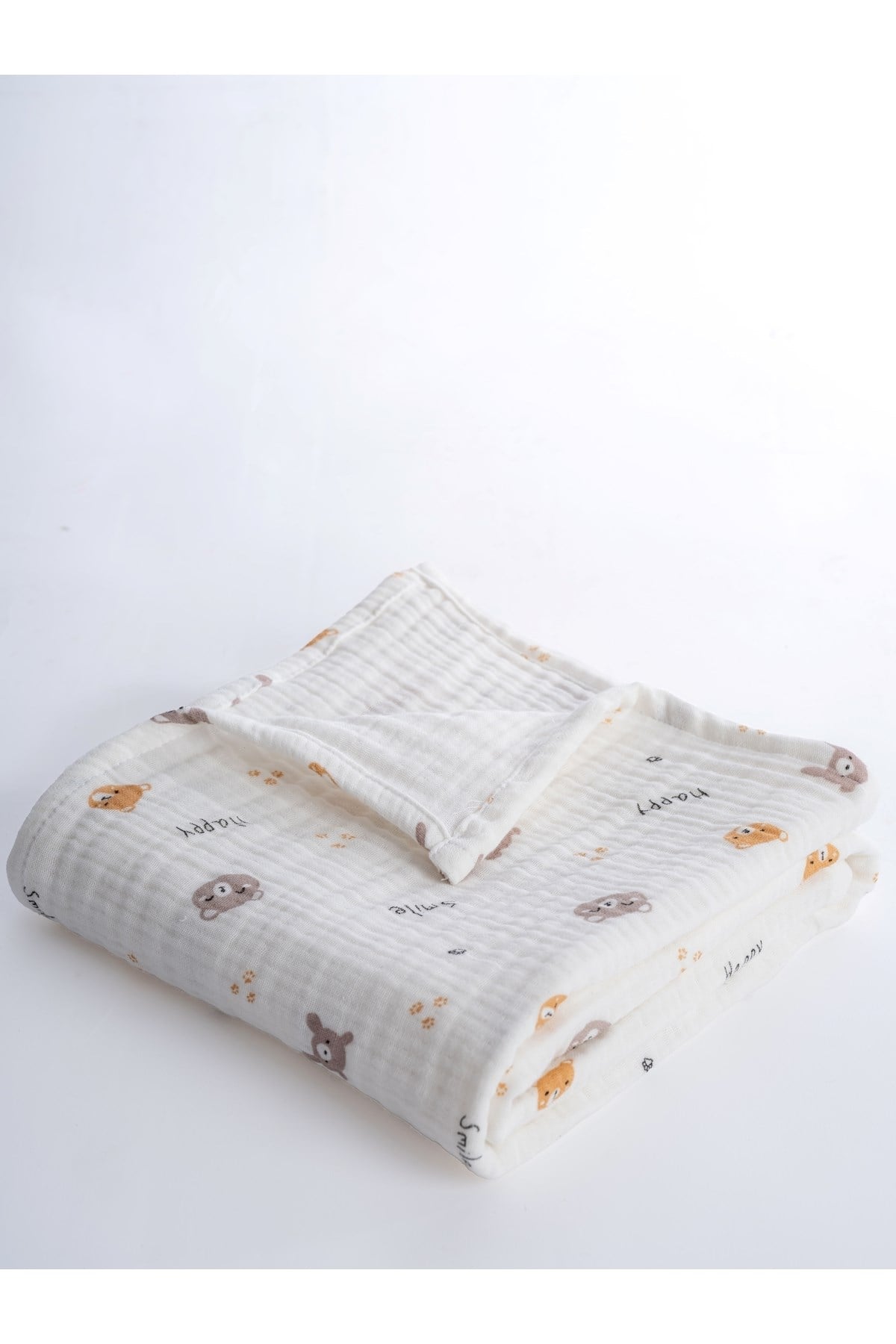 4 Katlı Çok Amaçlı Müslin Örtü & Battaniye %100 Pamuk, Kutulu Oeko-teks Sertifikalı 80x80 cm