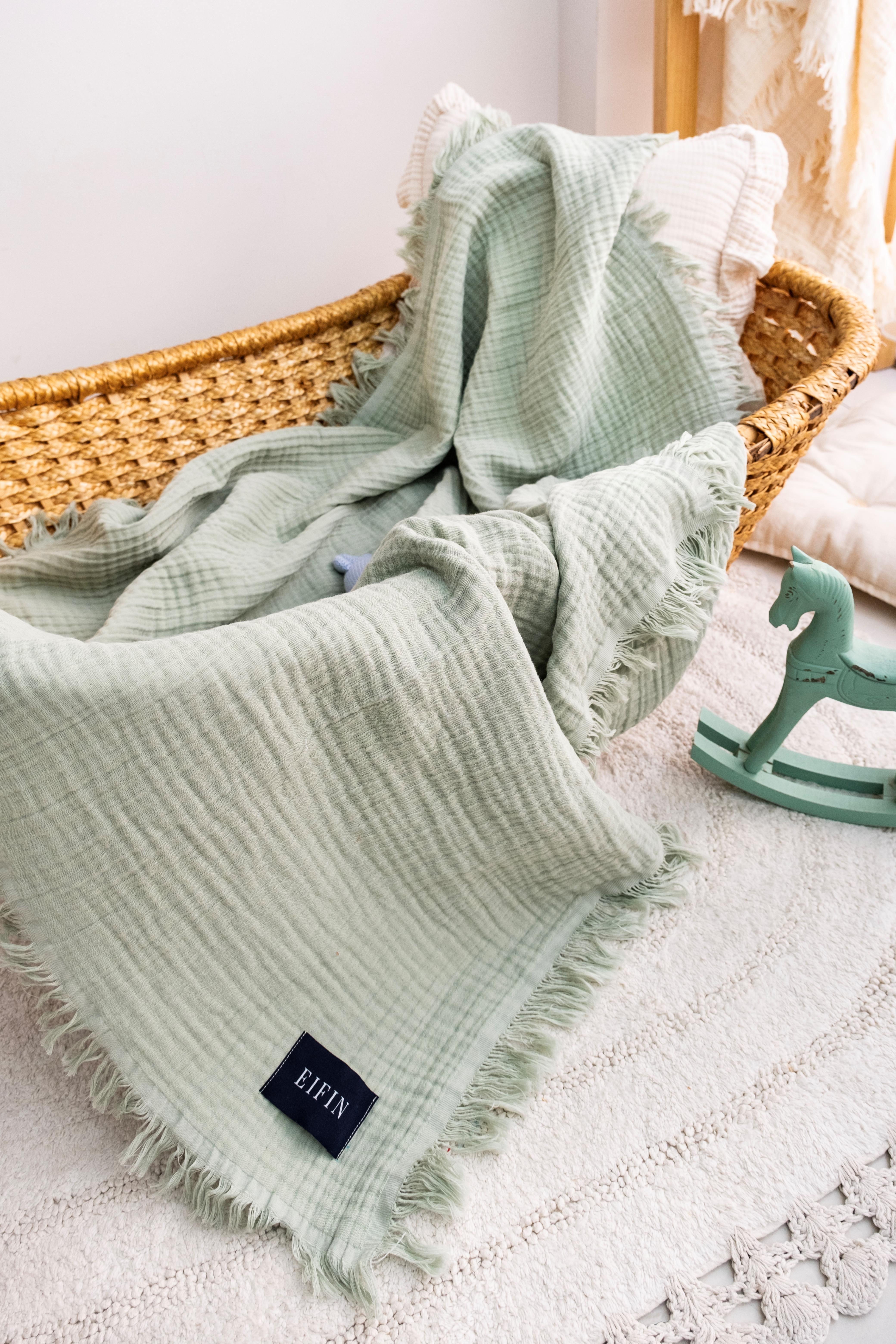 EIFIN 4 KATLI MÜSLİN ÇOK AMAÇLI BEBEK&ÇOCUK MÜSLİN ÖRTÜ BATTANİYE %100 PAMUK