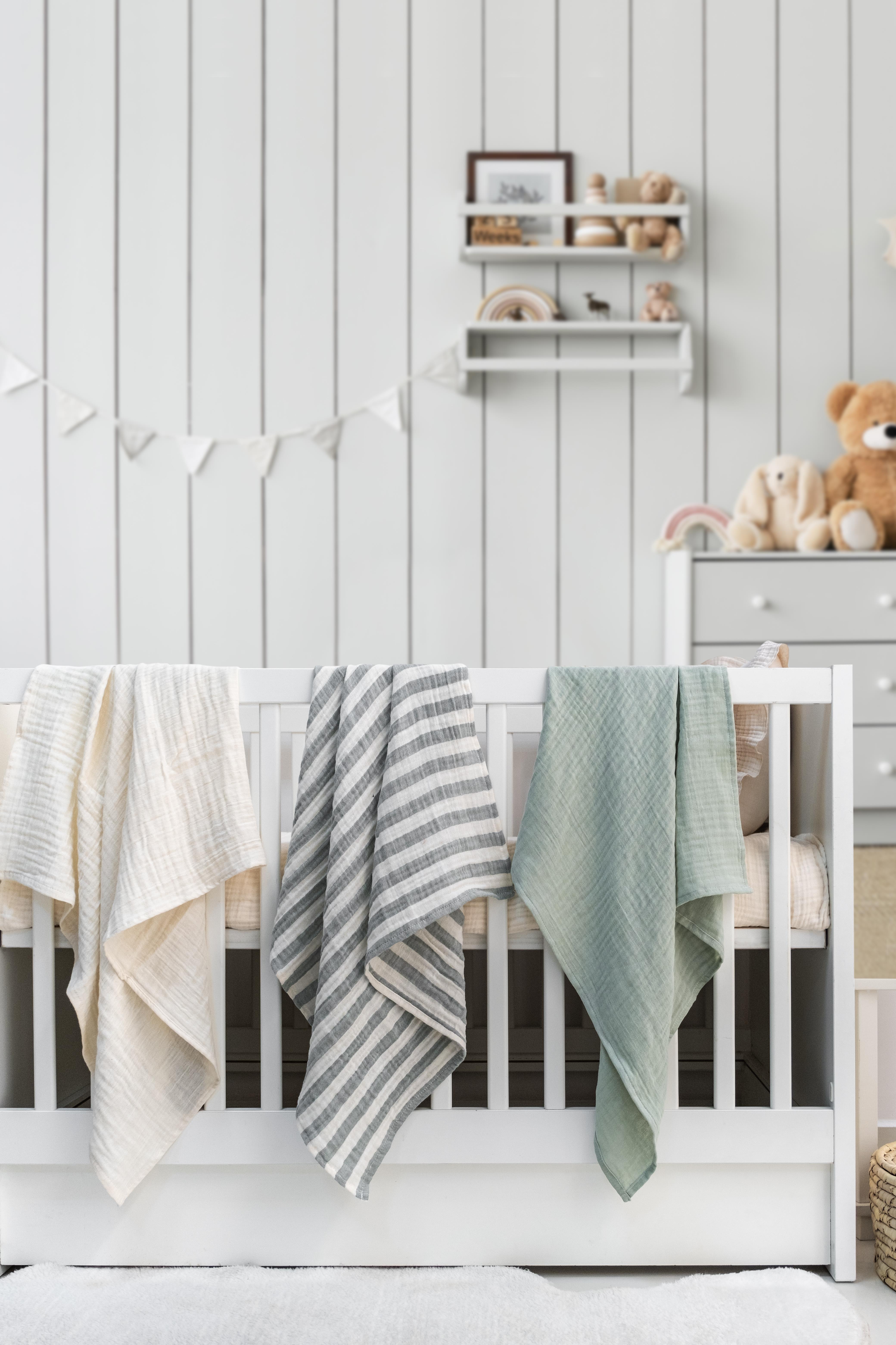 Müslin Örtü 3'lü Set %100 Organik OEKO-TEX Sertifikalı Pamuk 70x80 cm Kiremit-Ekru