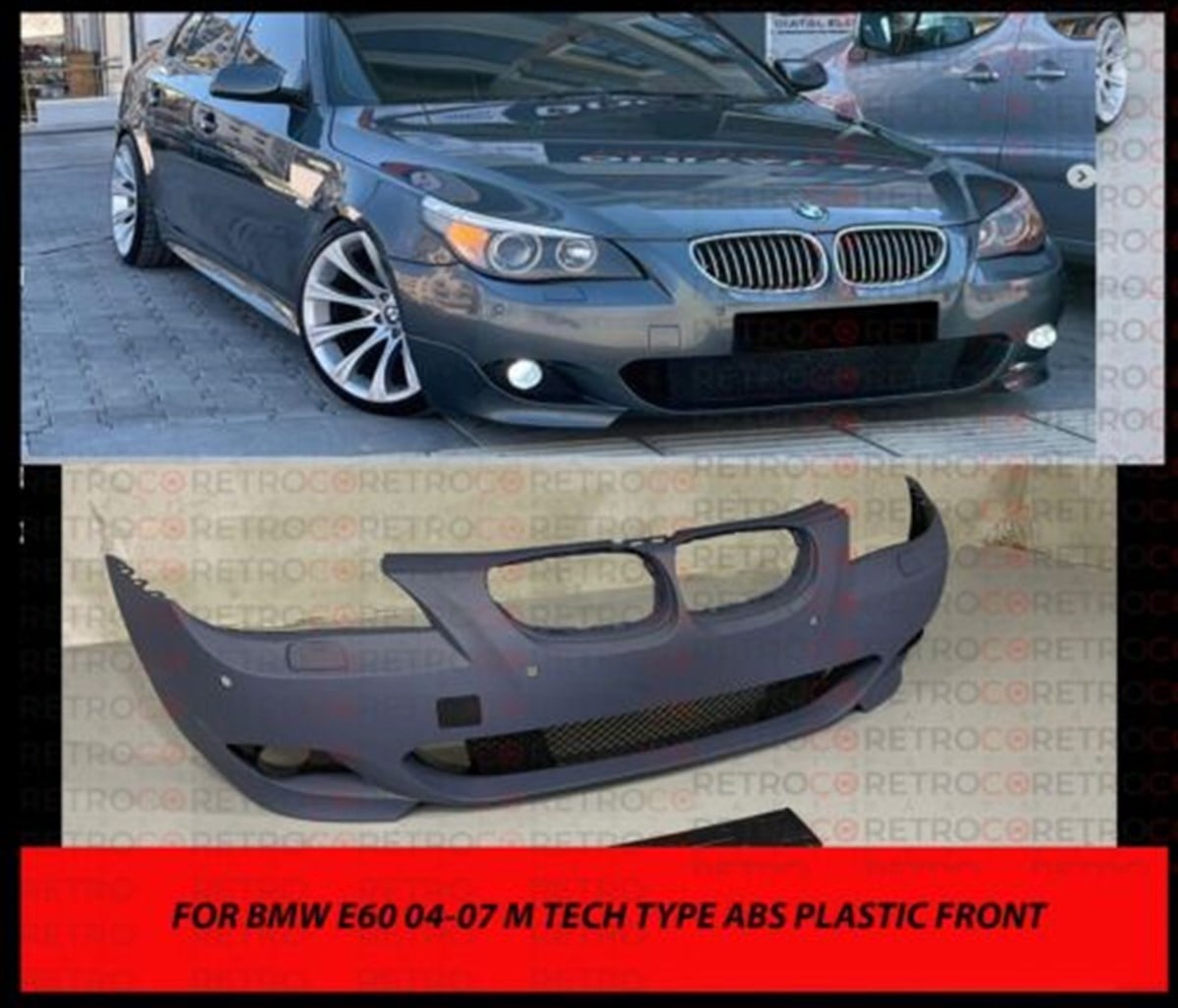 04-07 For BMW E60 M Tech FRONT BUMPER W CLEAR FOR 5 SERIES W 23MM PDC