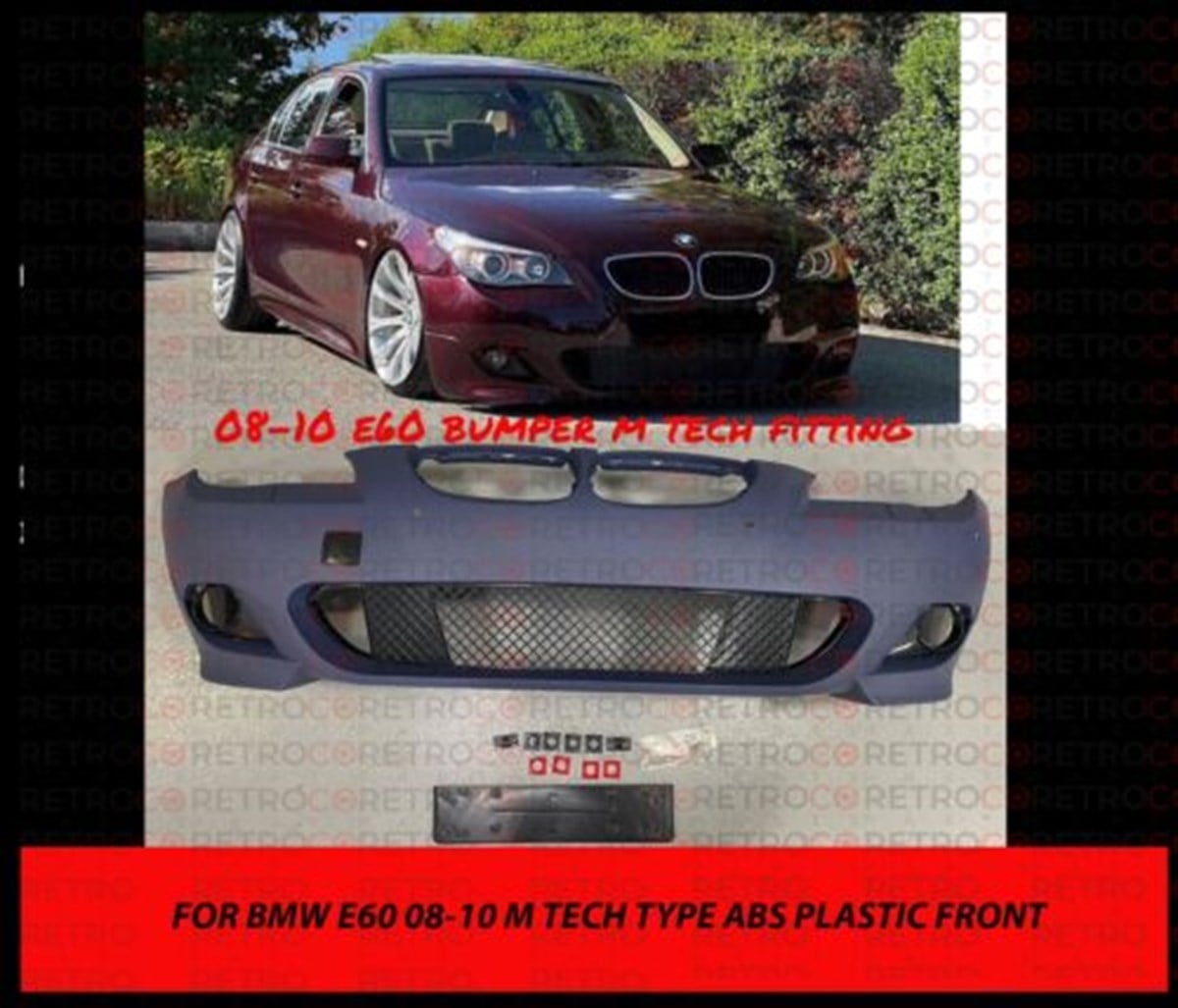 08-10 For BMW E60 M Tech FRONT BUMPER W/ CLEAR FOR 5 SERIES W/ 18MM PDC