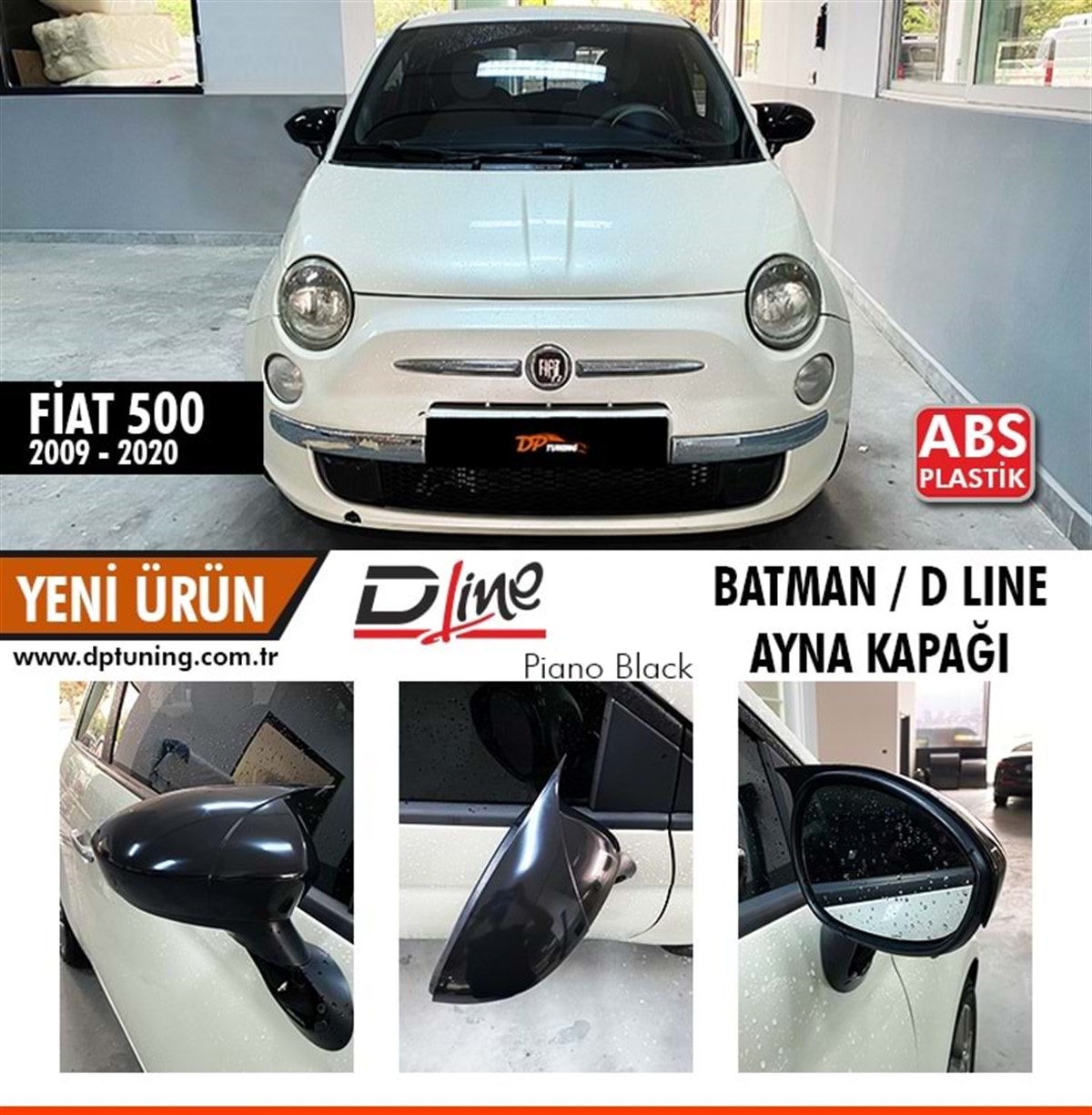 500 Batman Mirror Cover Piano Black  2014 And Later 2014.2018 - 2018.  500X