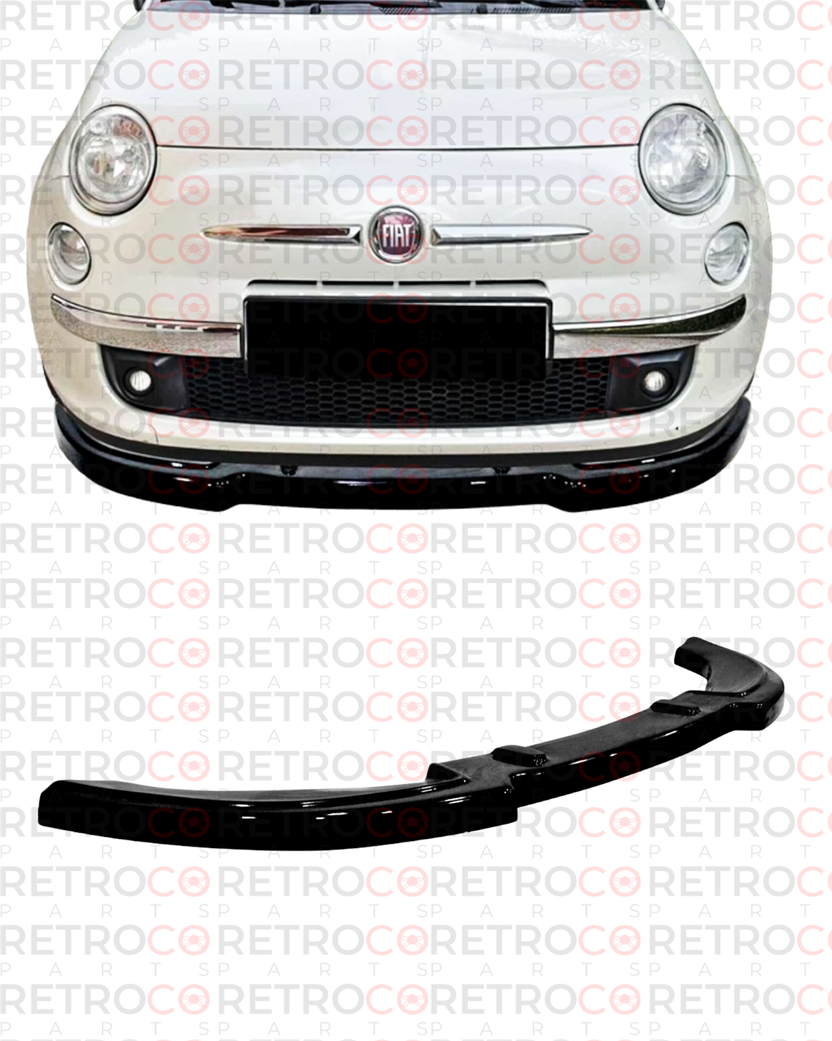 500 Front Lip Piano Black Vacuum  2009-2019 LOUNGE
