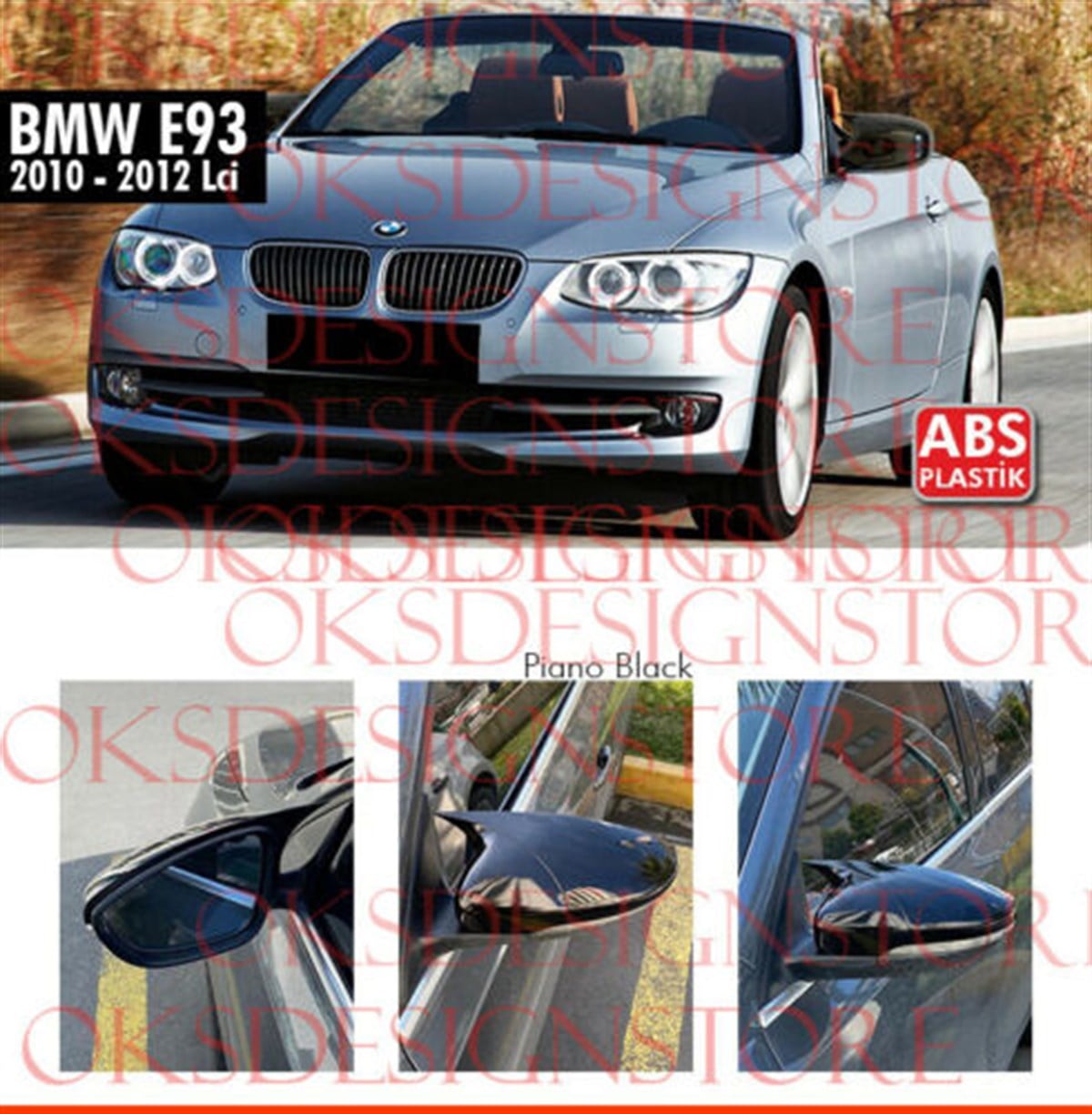 BMW E93 2010 2012 LCI MIRROR COVER GLOSS BL 320ci 325ci 320cd 325ci 330ci 335ci