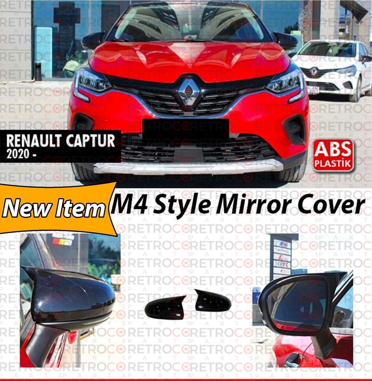 Captur Batman Mirror Cover Piano Black  2020 Later Capture 2020 Later