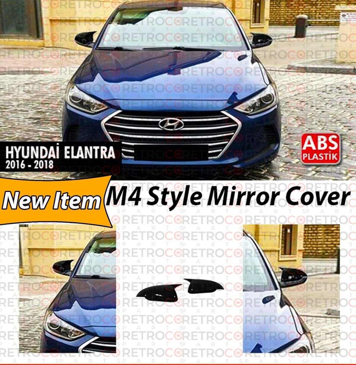 Elantra No signal Batman Mirror Cover Piano Black  2016 - 2018