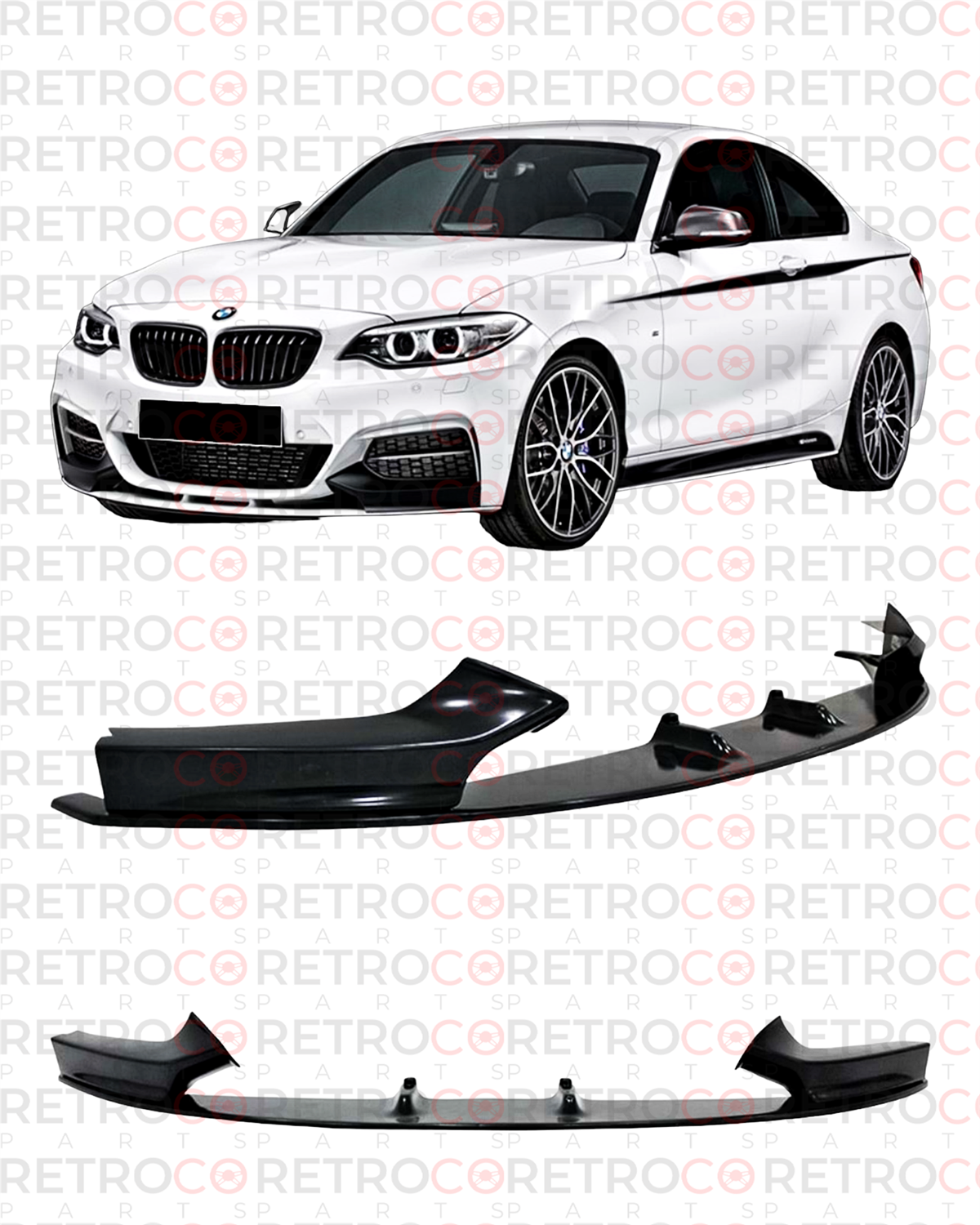 F22 M Performance Front Lip Piano Black Vacuum Plastic  2013 - Later