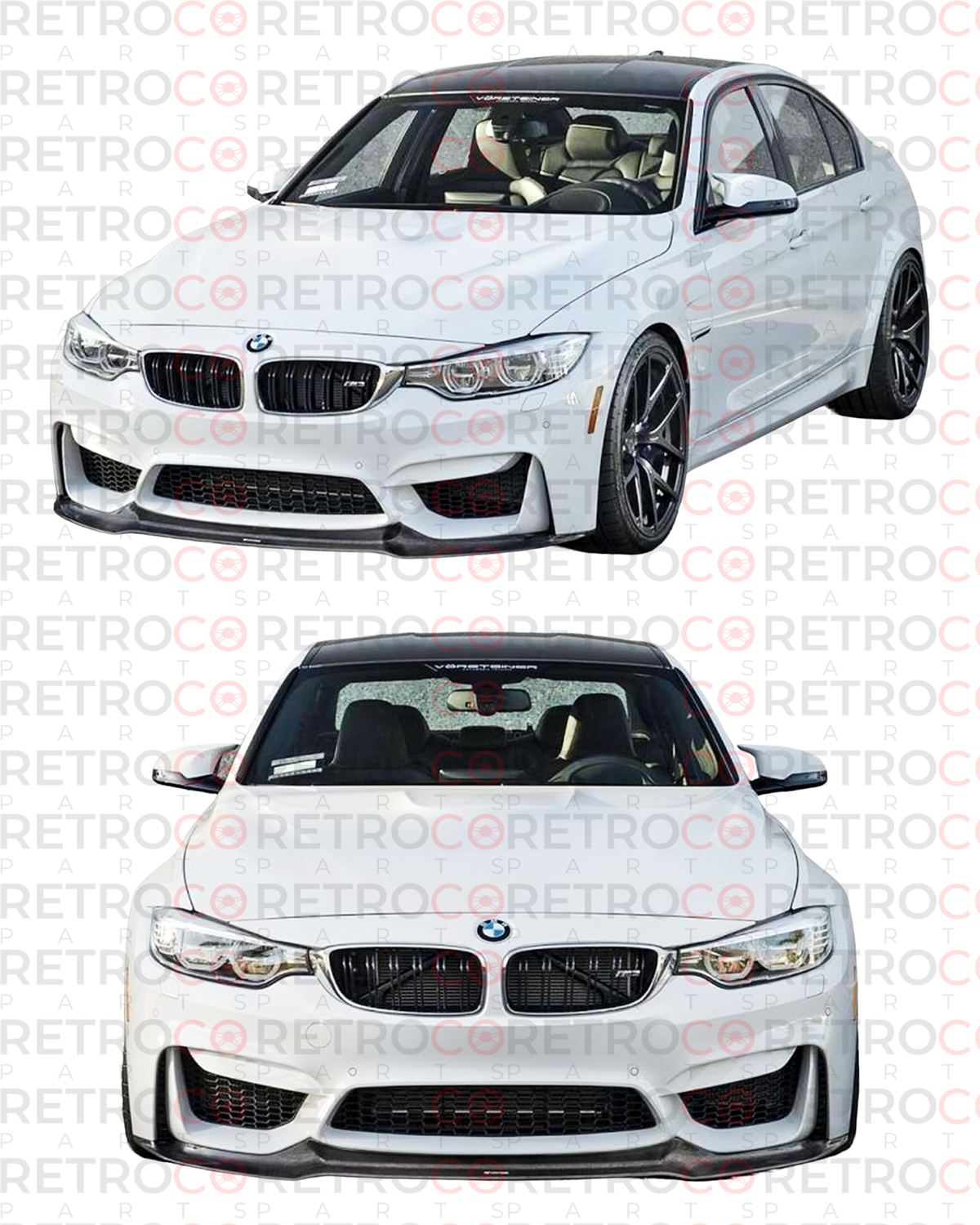 F30 Vorsatiner M3 Front Lip Piano Black Vacuum Plastic  2012-2018 F30 F30 LCI