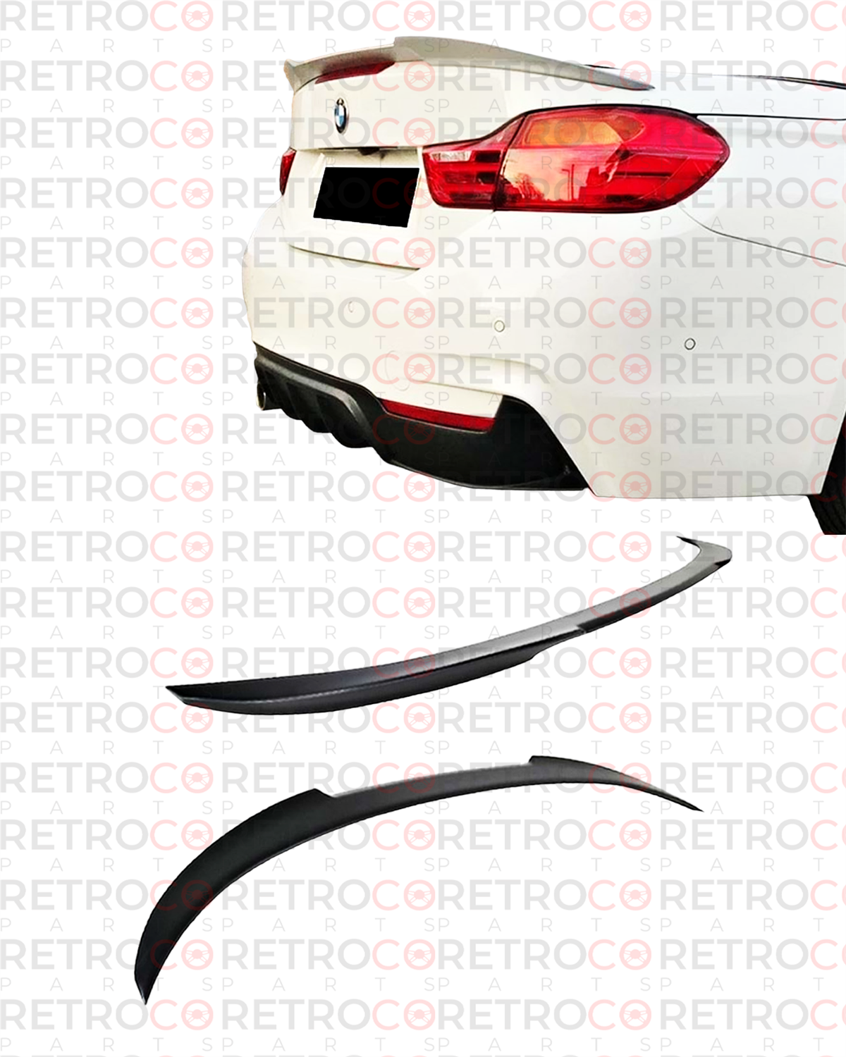 F33 M4 Cabrio Rear Trunk Spoiler Unpainted ABS  2013-2020 2013.2016 - 2016. ....  Cabrio F33, F33 LCI - 4 Series