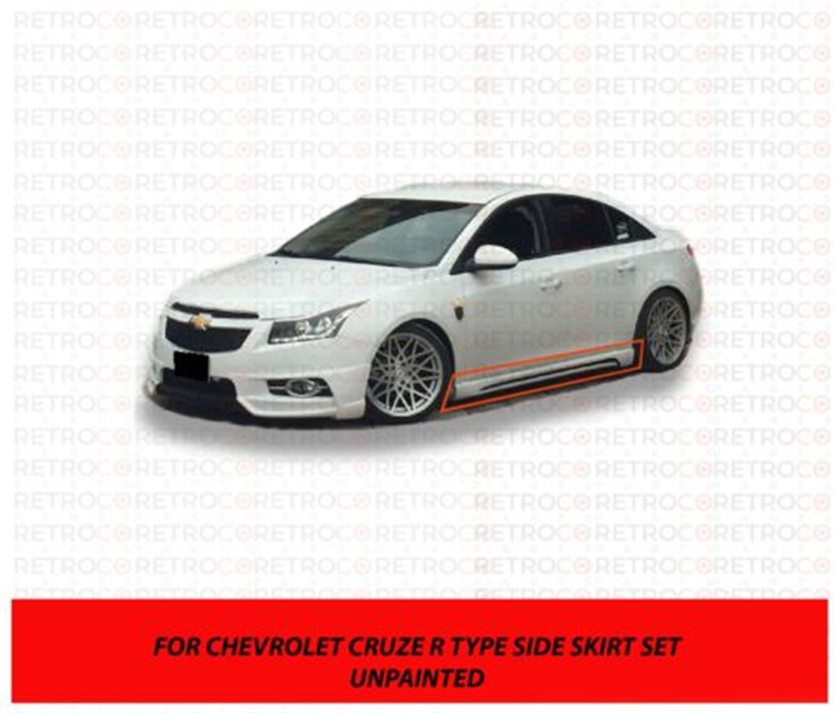 Fits 06-15 CHEVROLET CRUZE R Sedan ABS PLASTIC Side Skirts for SPORT