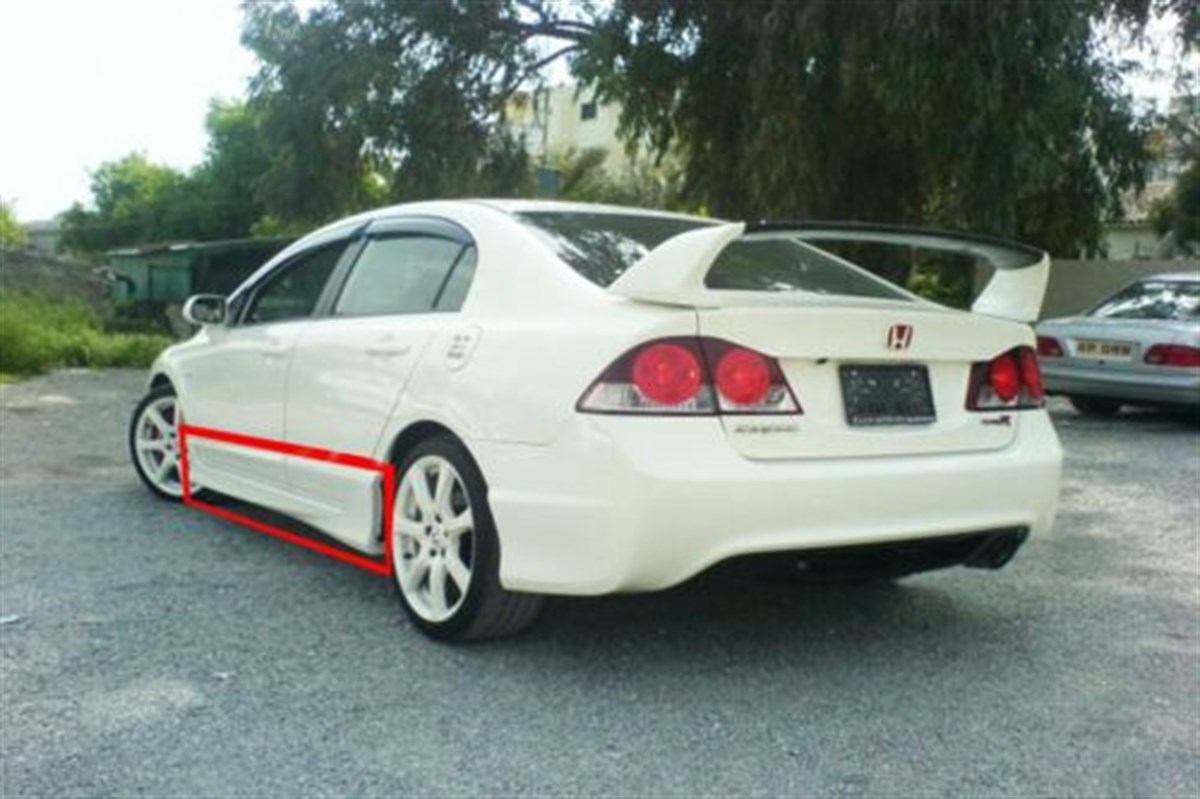 For 06-11 Honda Civic 4DR JDM Fd2 TypeR Side Skirts Skirt 2 Piece Fa5 Fa1 Fd6