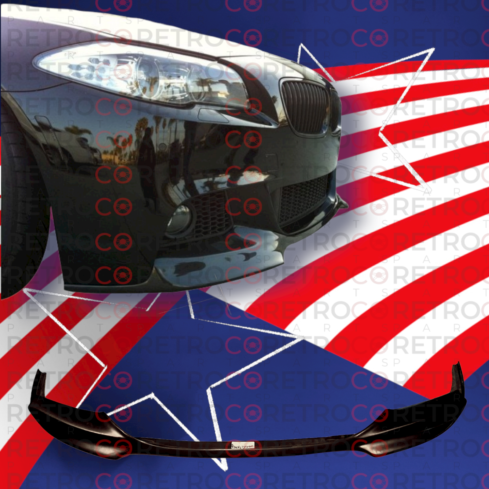For BMW 11-16 F10 5 Series V Style ADD-ON M TECH Front Bumper Lip Spoiler Chin