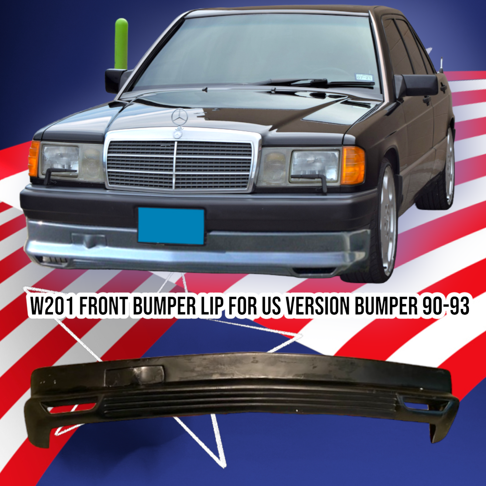 For Mercedes 90-93 w201 190e 190d U.s version Front Frp Lip Splitter For Bbs