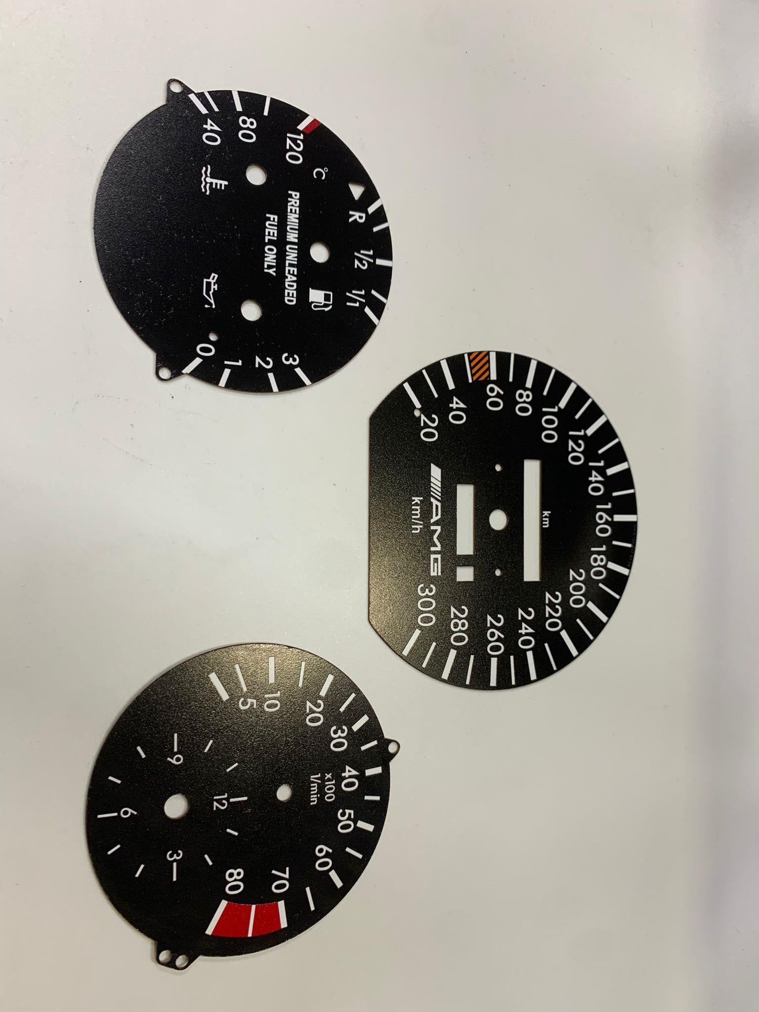 for Mercedes Benz W124 C124 S124 A124 PVC INDICATOR DASBOARD Amg Style Speedmeter 8.000 rpm