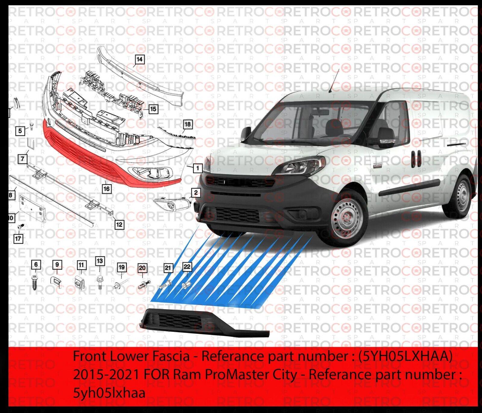For Ram Dodge ProMaster City - 5yh05lxhaa Front Bumper Lower Fascia 2015-2022 