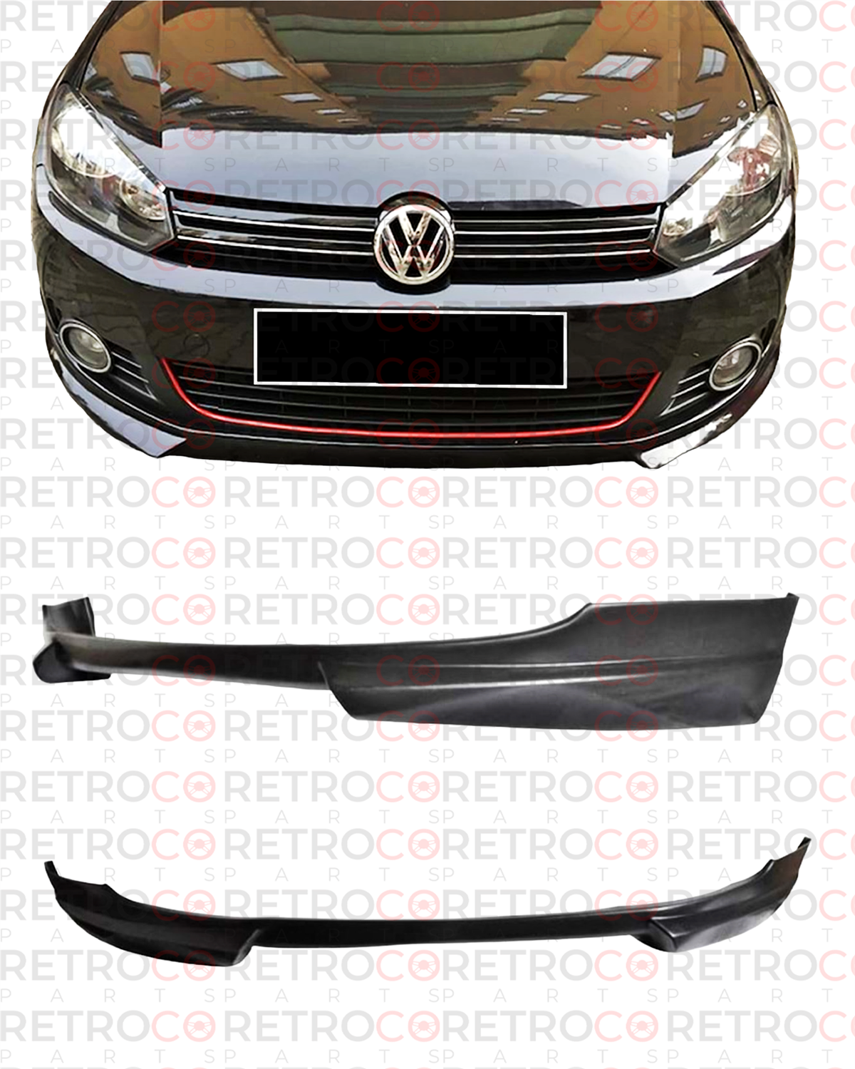 Golf MK6 Rieger Model Front Lip Raw Surface Vacuum Plastic  2008-2012 2008 - 2012  Mk6