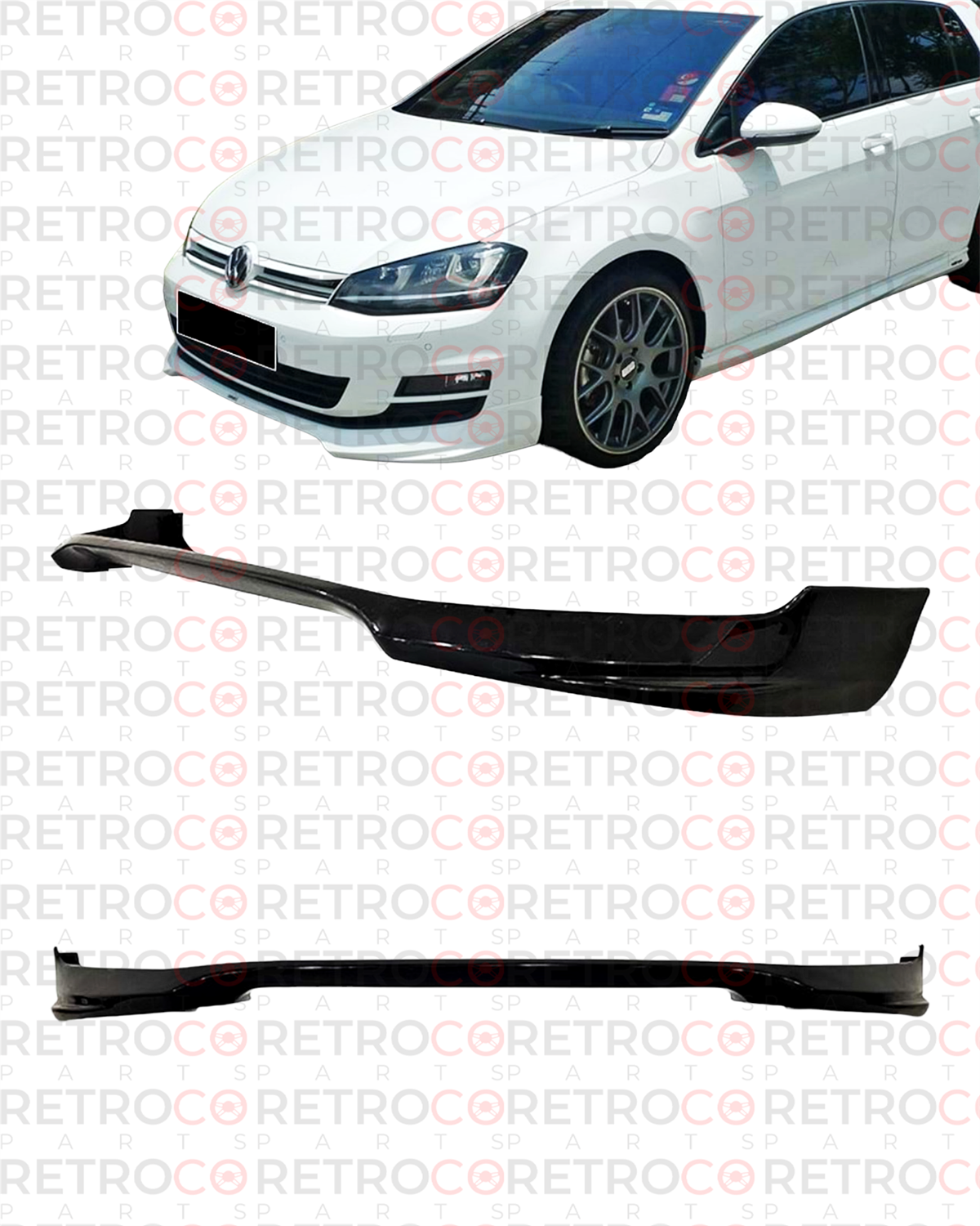 Golf Mk7 Oettinger Model Front Lip Raw Surface Vacuum Plastic  2012-2017 mk7