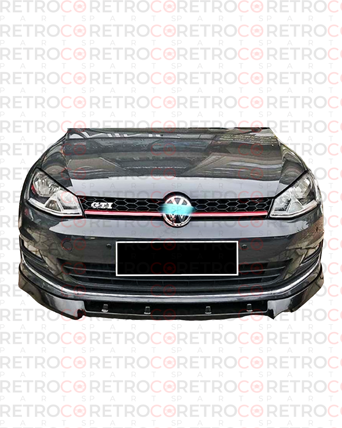 Golf Mk7 Sport V2 Front Lip Piano Black Vacuum Plastic  2012-2017 2012 - 2017  Mk7