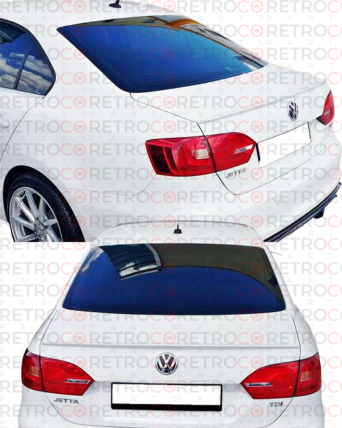 Jetta Mk6 Rear Trunk Anatomic Spoiler Raw Surface ABS  2010-2018 Mk6 - Mk6 FL