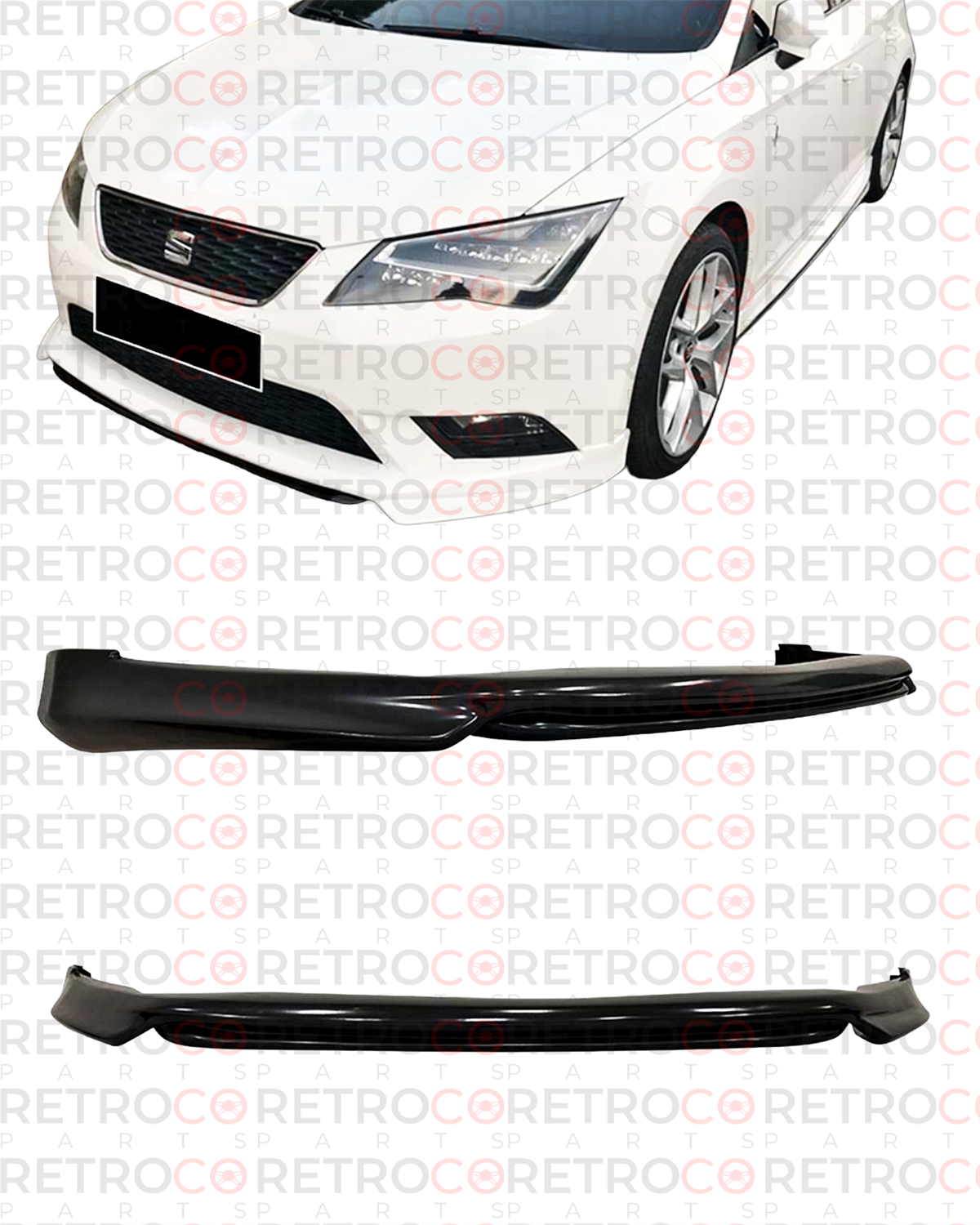 Leon Mk3 Custom Style Front Lip Raw Surface Vacuum Plastic  2012-2016 mk3