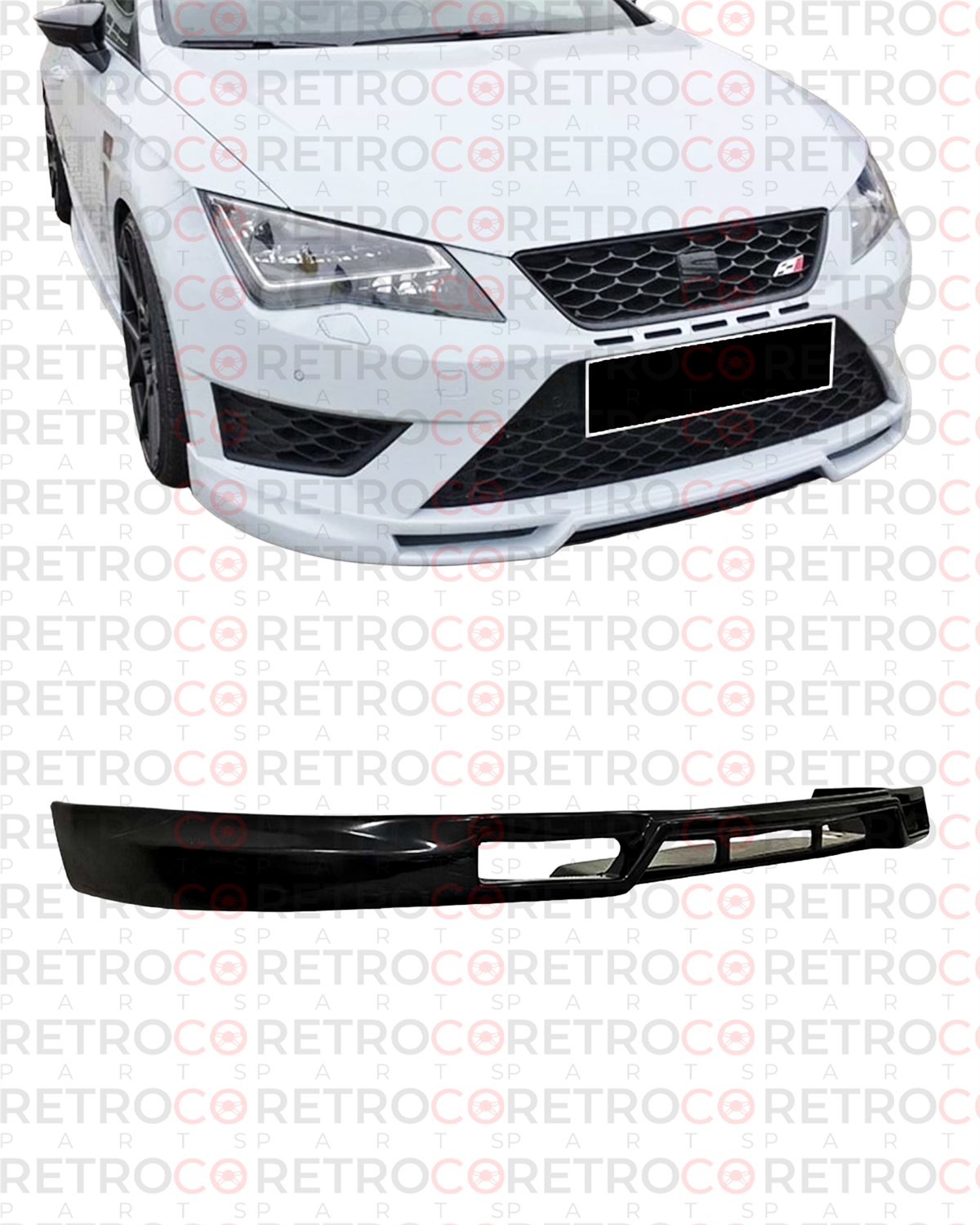 Leon Mk3 FL Rieger Model Front Lip Raw Surface Vacuum Plastic  2017-2020 mk3 fl