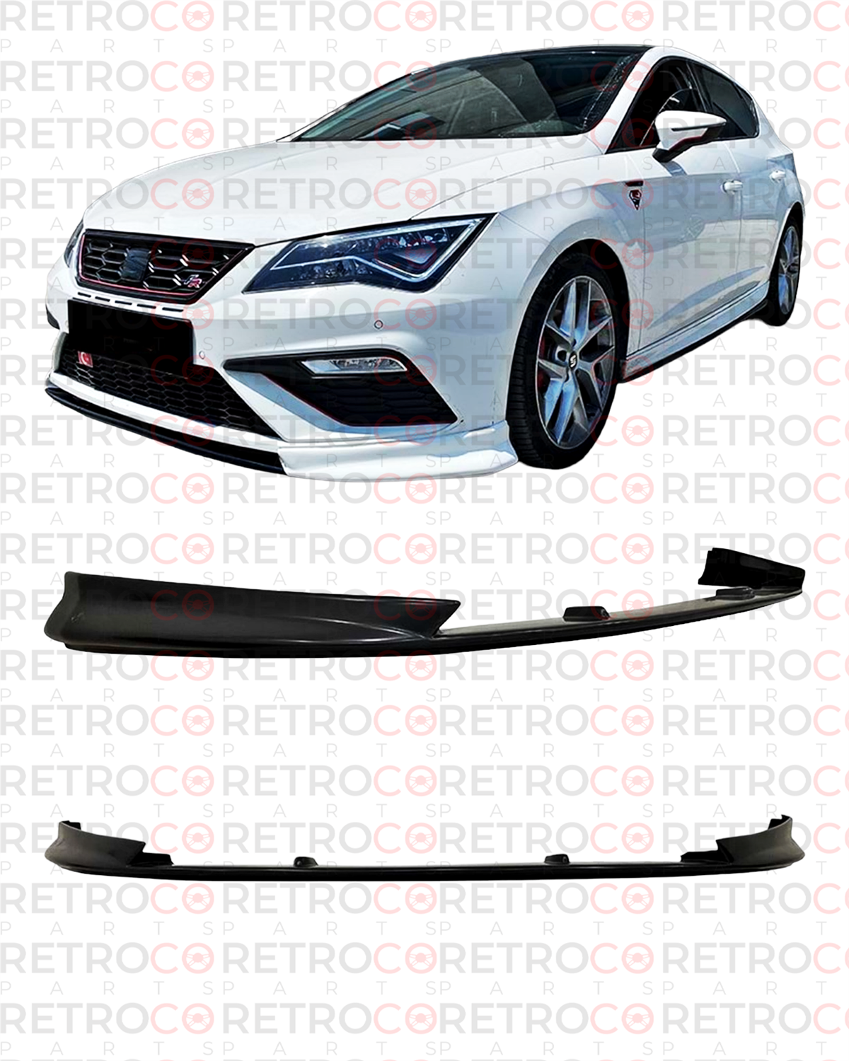 Leon Mk3 FR Model Front Lip Raw Surface Vacuum Plastic  2012-2016 mk3