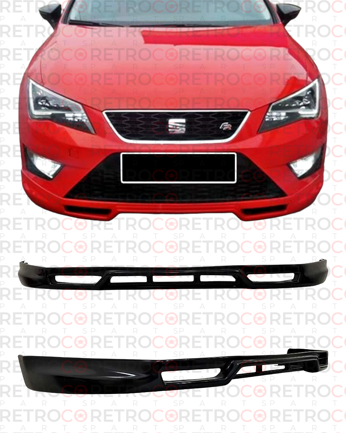 Leon Mk3 Rieger Model Front Lip Raw Surface Vacuum Plastic  2012-2016 mk3