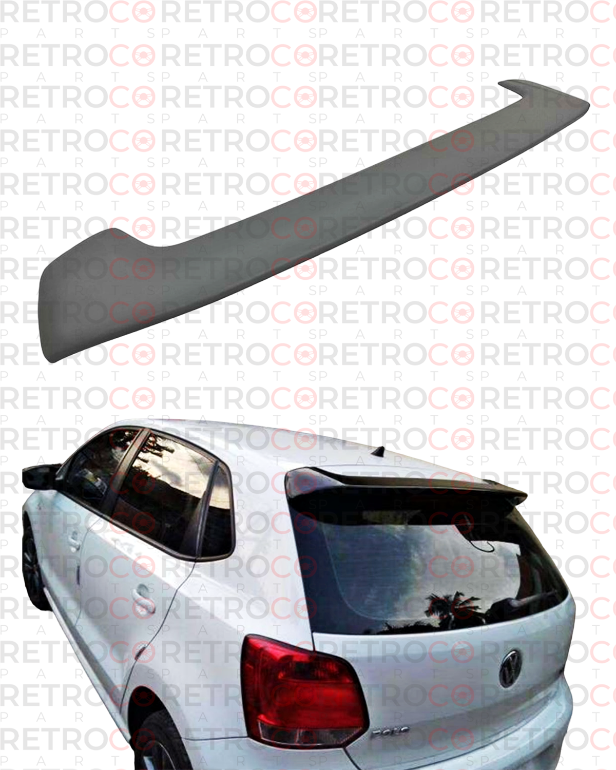 Polo Mk5 Roof GTI Spoiler Raw Surface ABS  2009-2017 2009-2017  Mk5 - Mk5 FL