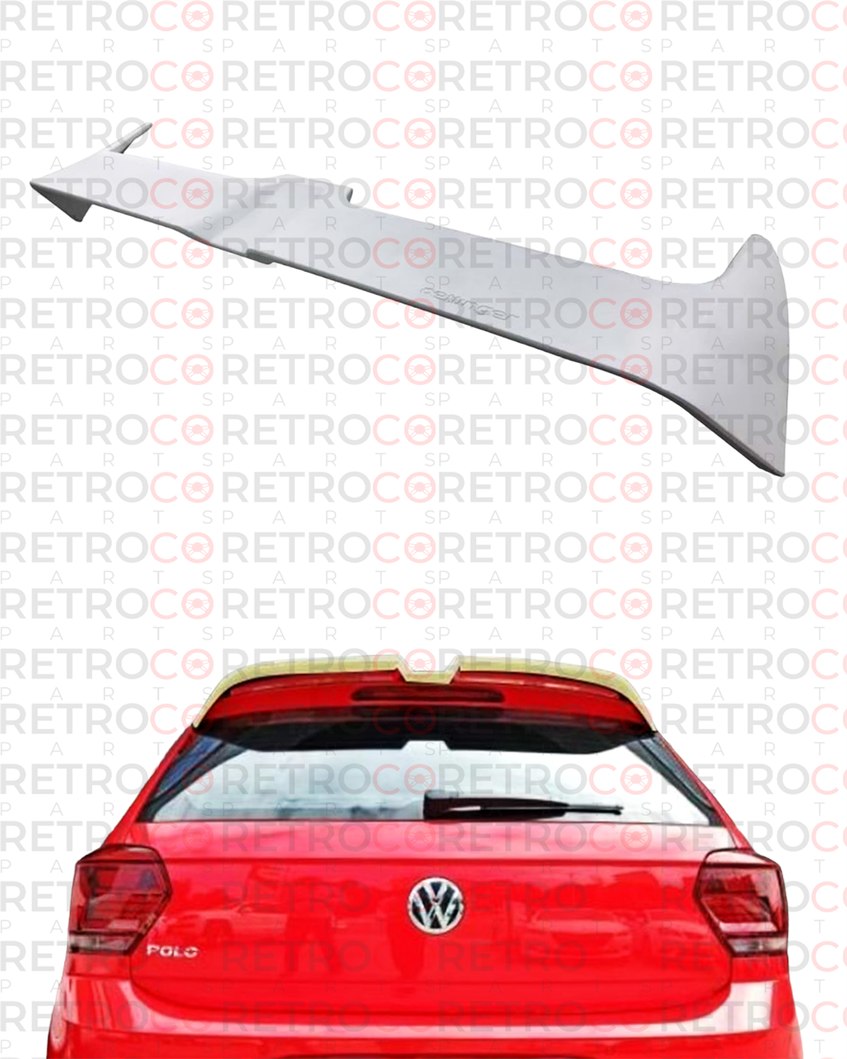 Polo Mk6 Oettinger Roof Spoiler Raw Surface ABS  2018-2021 2018 - . . . .  Polo Mk6