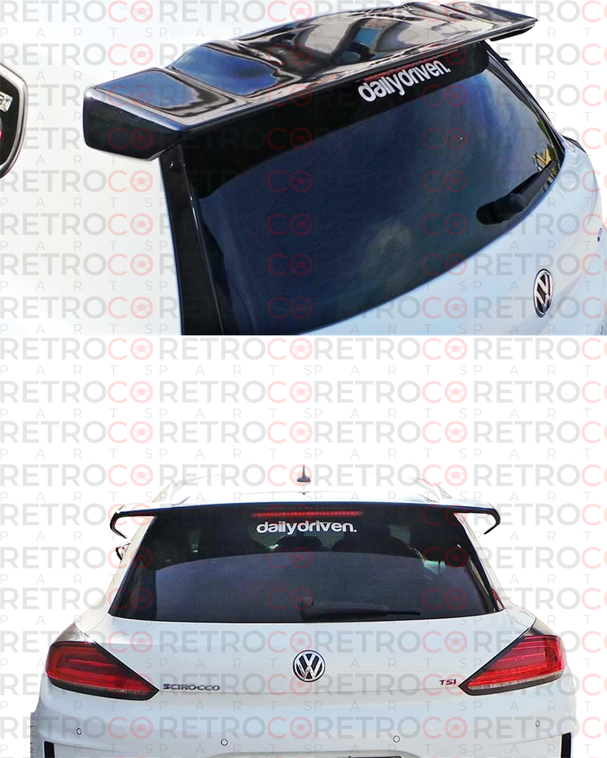 Scirocco FL R Cup Rear Spoiler Primer Surface Fiberglass  2014-2017 Mk3 FL