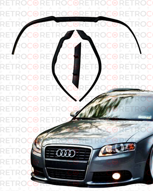 Carbon Fiber Bumper Splitter Front Bumper Lip Center And Apron Splitter For Audi A4 B8 Standard