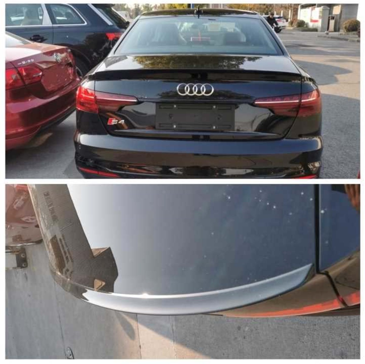 A4 B9 FL Sedan Spoiler Piano Black Surface, ABS 2019.2021  B9 FL