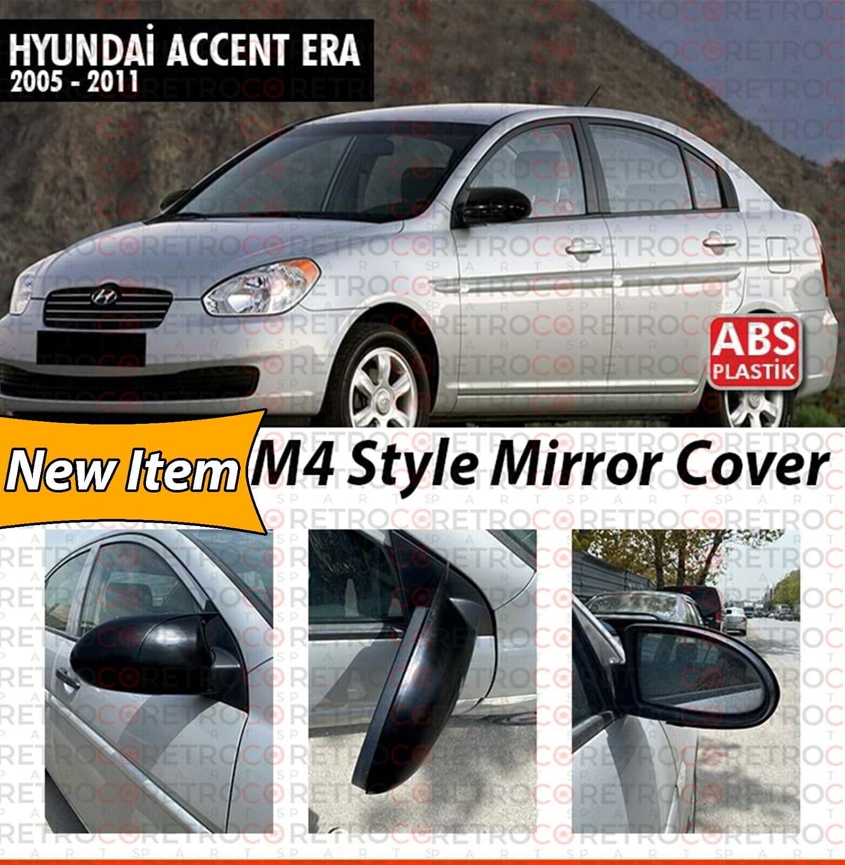 Accent Era Batman Mirror Cover Piano Black  2005-2011