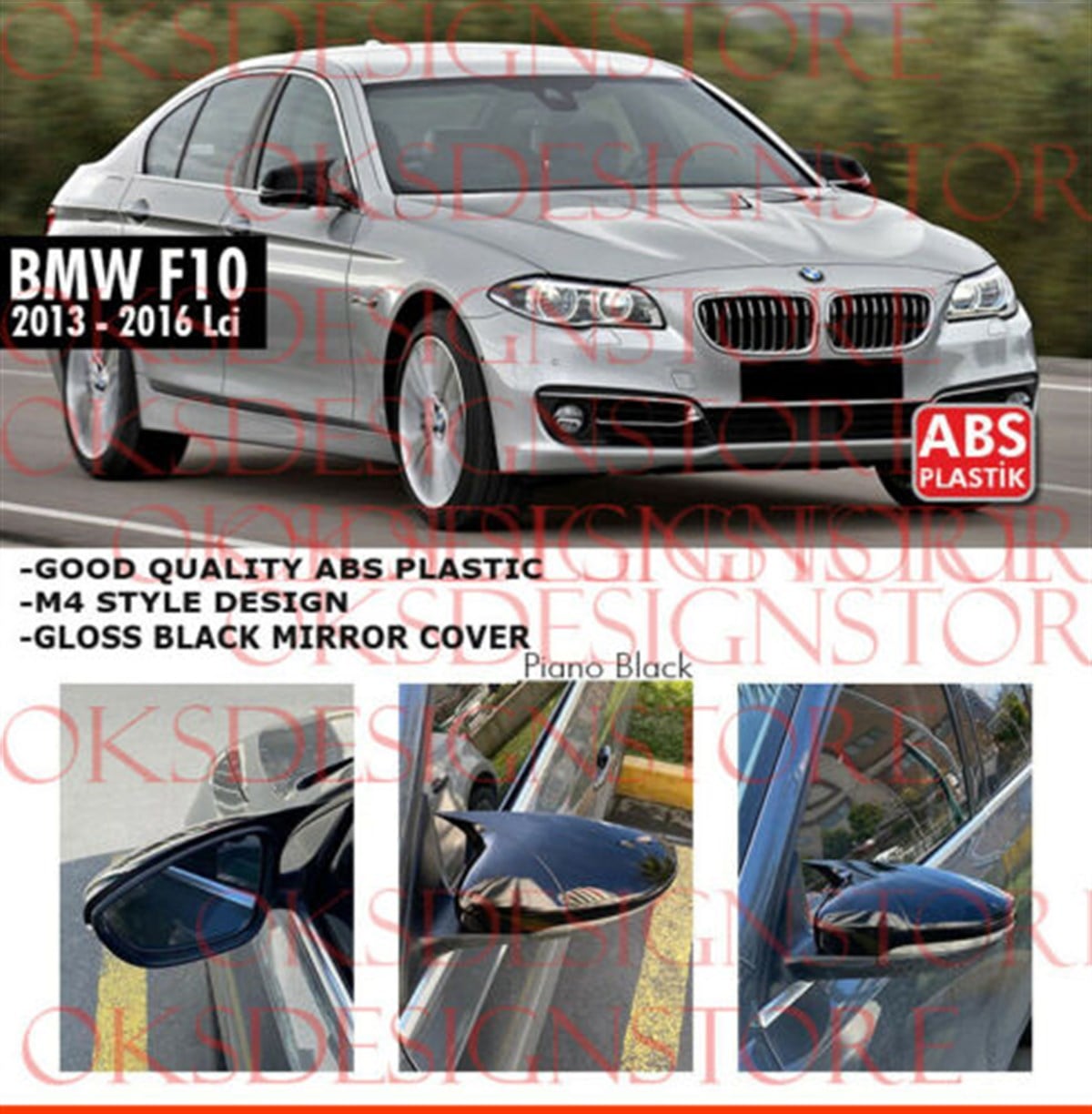 BMW F10 2013 2016 LCI MIRROR COVER m5 type BLACK 520i 525i 530i 535i 550i 520d