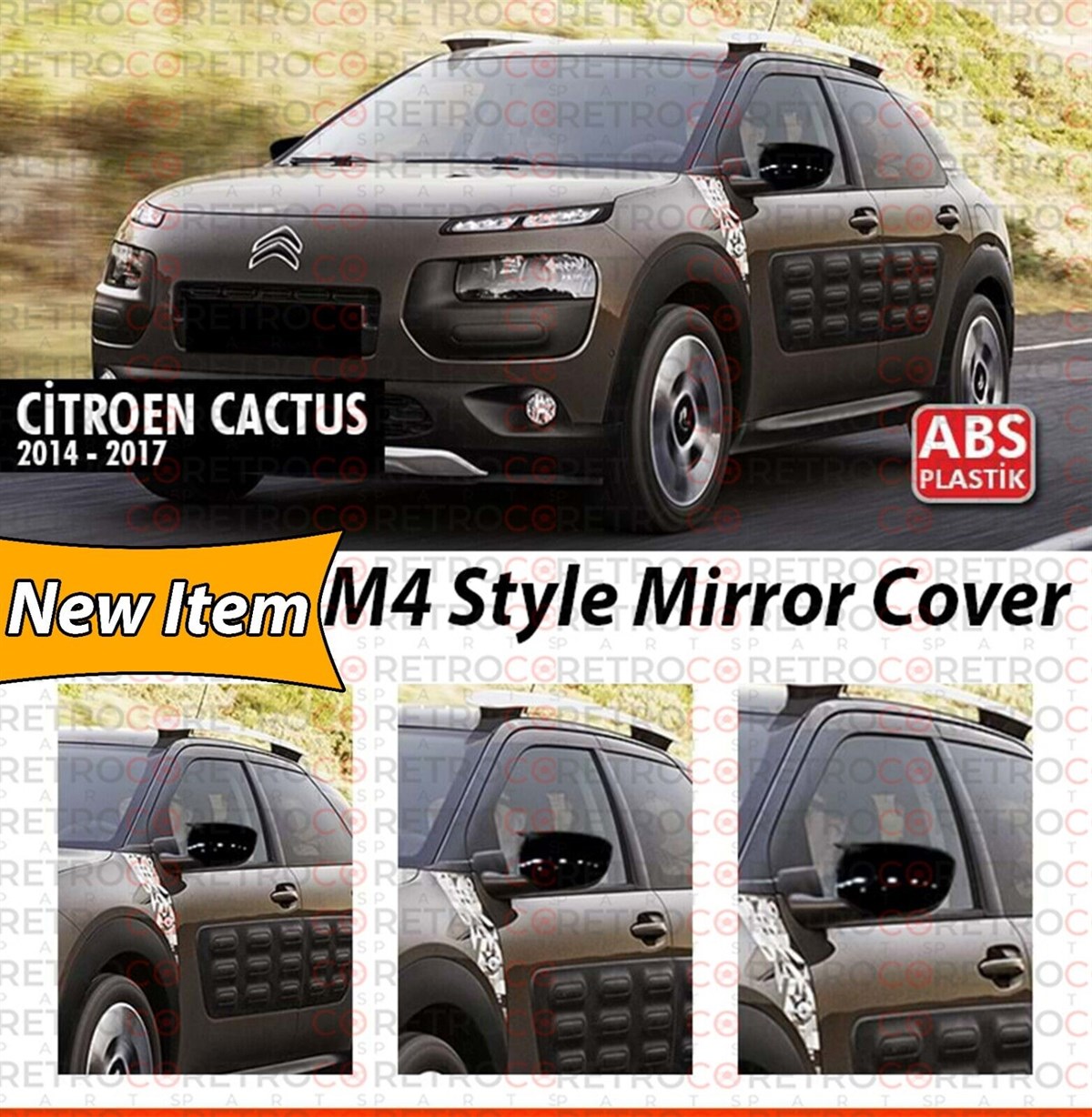 Cactus Batman Mirror Cover Piano Black  2014 - 2017 Cactus