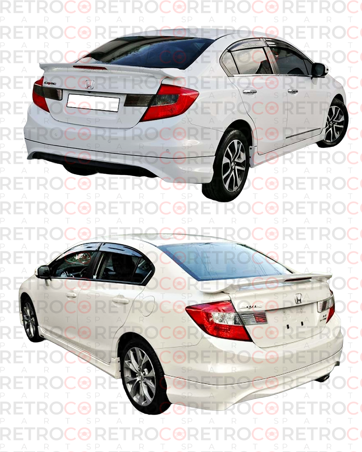Civic FB7 Modulo Style Rear Bumper Lip Without Output Raw Surface Vacuum Plastic  2012-2016 FB7 - FB7 FL