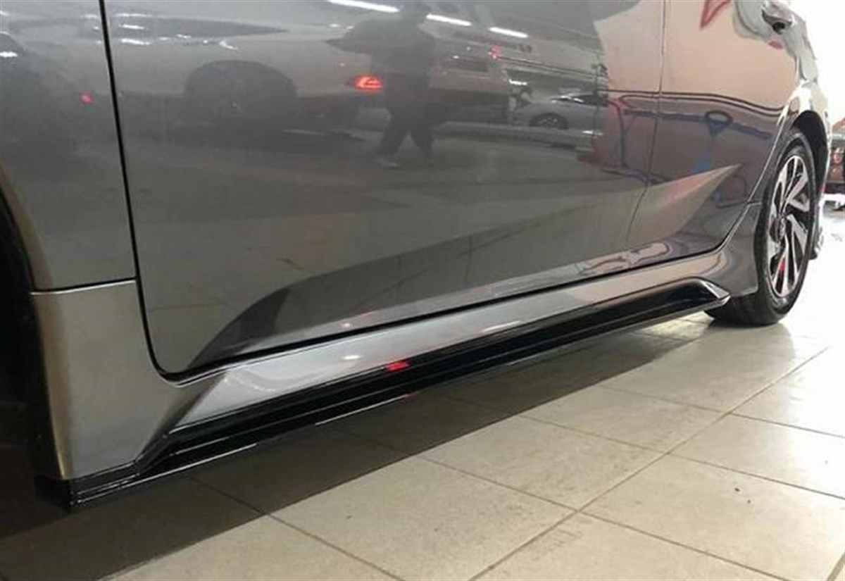Civic FC5 Mugen Side Skirts Raw Surface Vacuum Plastic  2016-2021 FC5 - FC5 FL (Sedan)