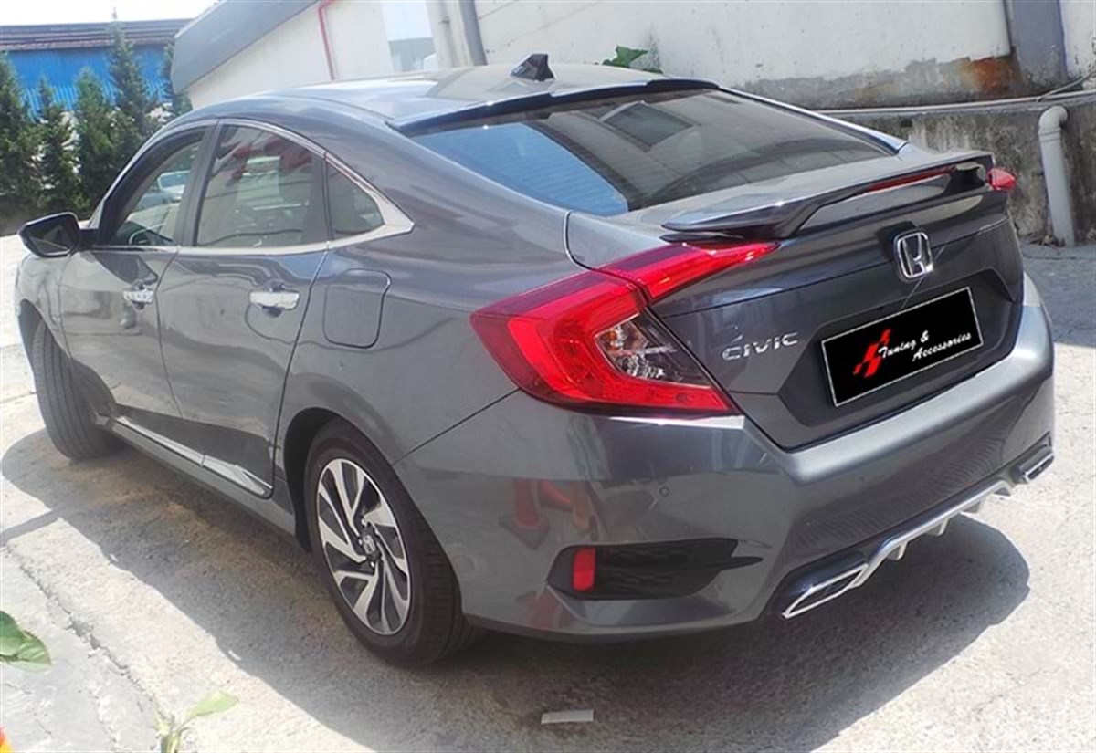 Civic FC5 OEM Ledli Spoiler Unpainted ABS  2016-2021 2016.2018 - 2019.  FC5 - FK7
