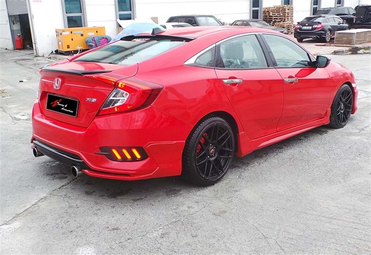 Civic FC5 Turbo Side Skirts Raw Surface Vacuum Plastic  2016-2021 2016.2018 - 2019. ....  FC5, FC5 FL