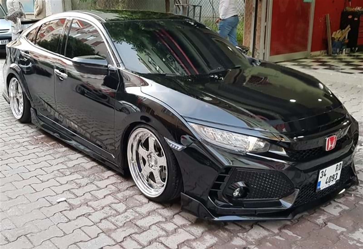 Civic FC5 Type R Side Skirts Raw Surface Vacuum Plastic  2016-2021 FC5 - FC5 FL (Sedan  HB)