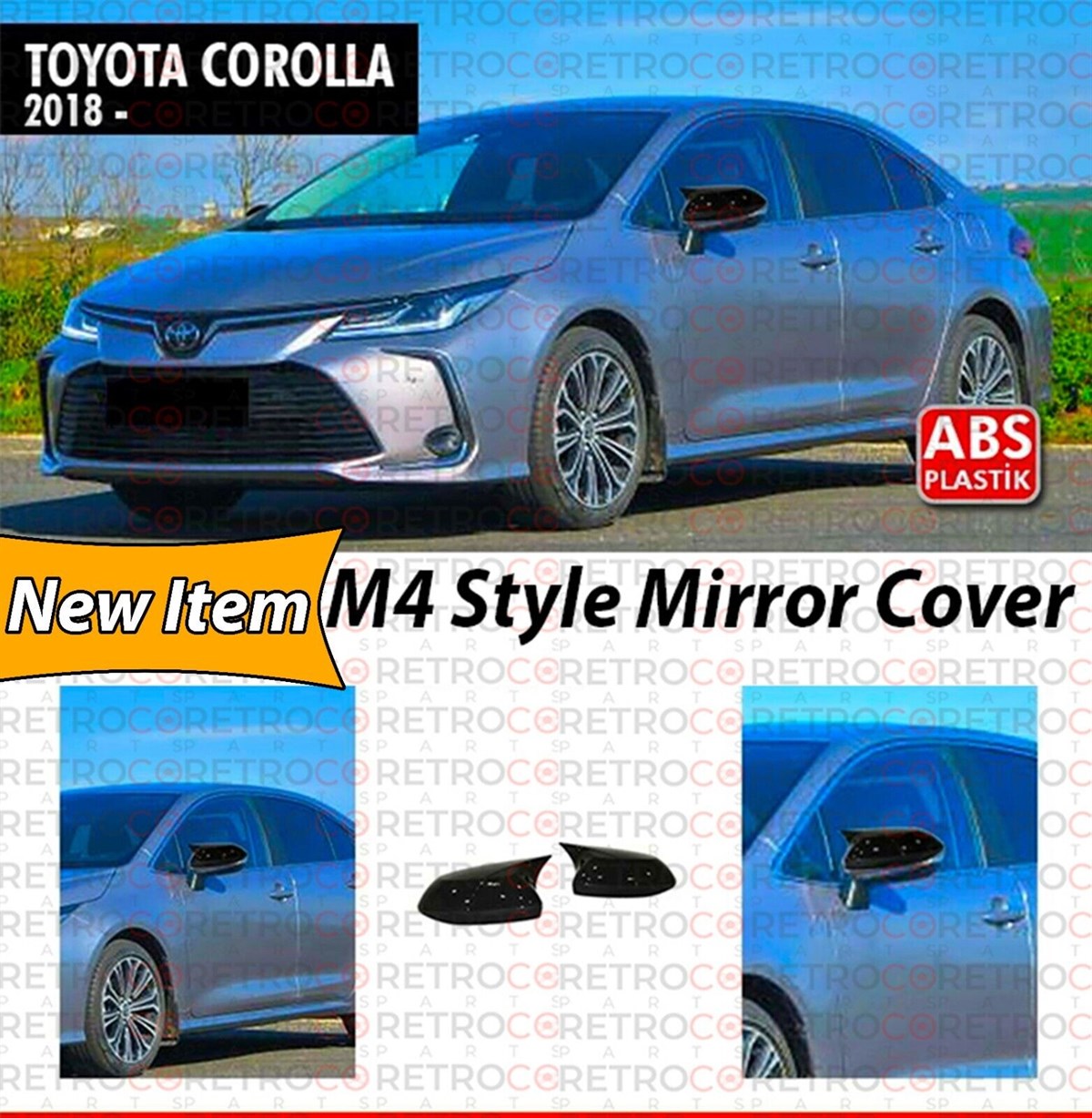 Corolla E210 Batman Mirror Cover Piano Black  2018 Later