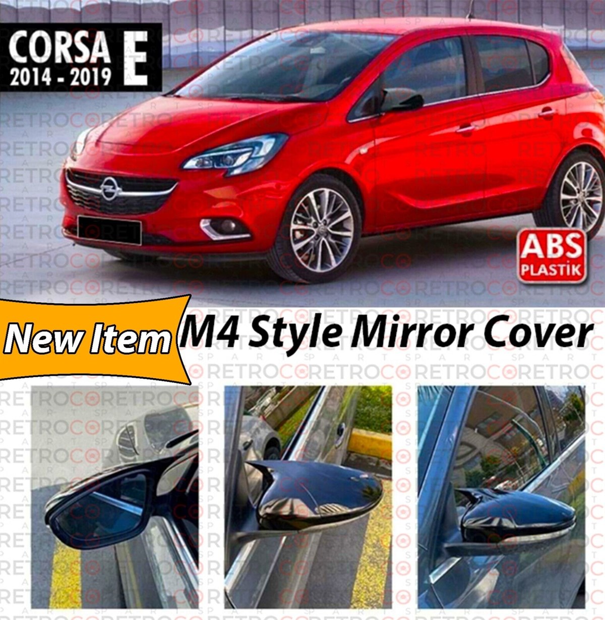 Corsa E Batman Mirror Cover Piano Black  2014-2019 E