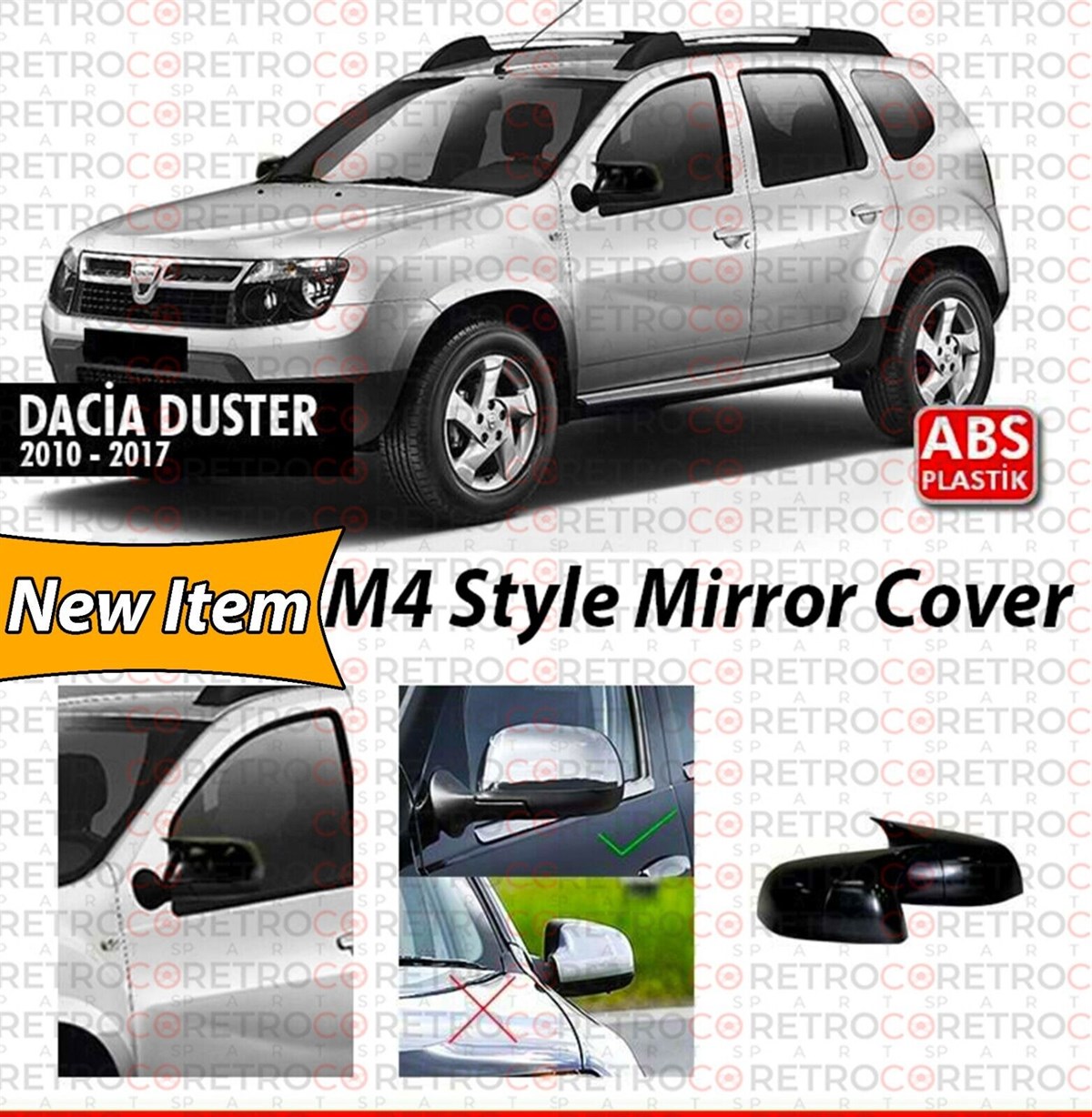 Duster 1 Batman Mirror Cover Piano Black  2010-2017 DUSTER 1