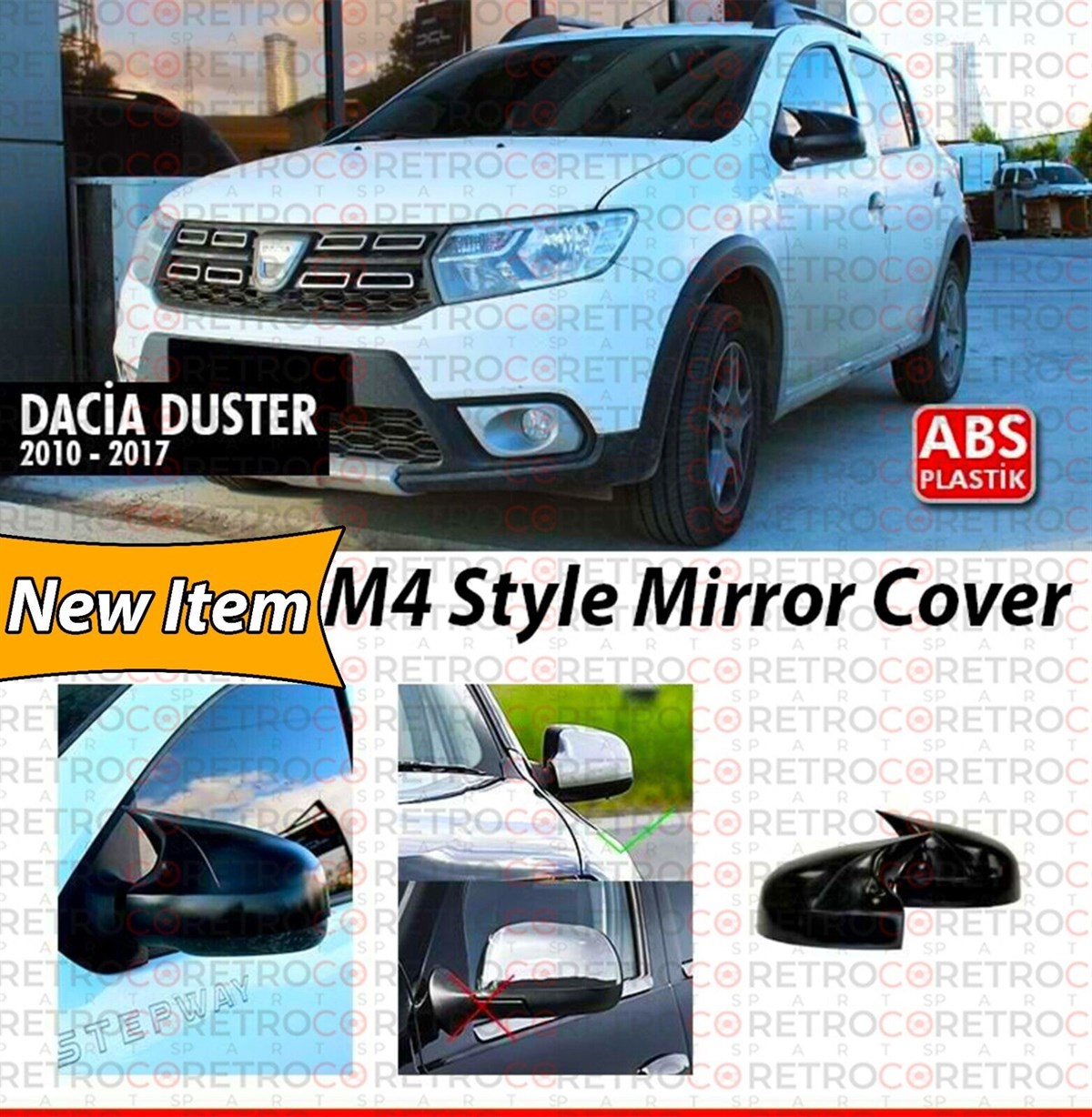 Duster 1.5 Batman Mirror Cover Piano Black  2010-2017 2010-2017  Duster 1,5